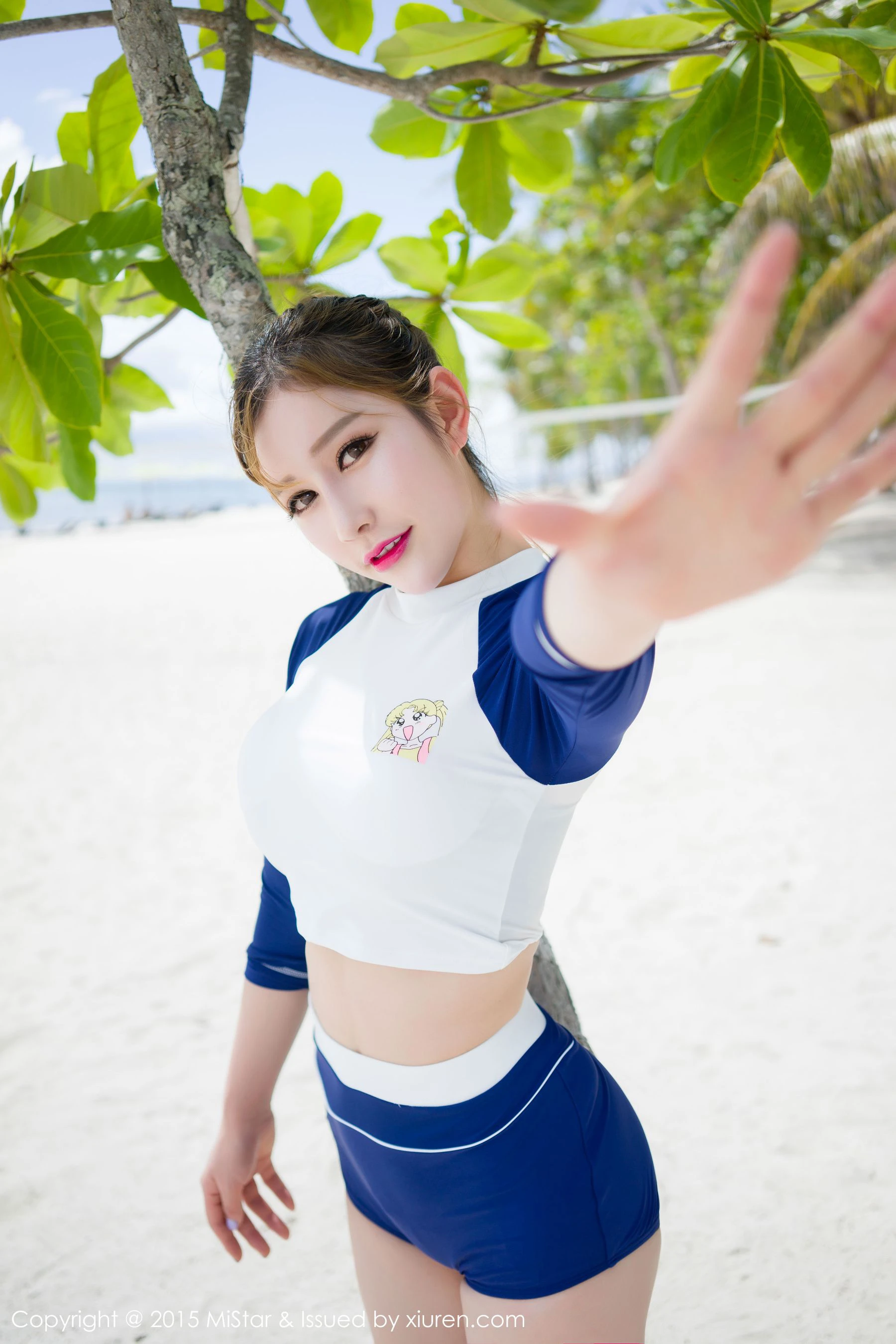 于姬Una《薄荷岛旅拍》海滩2套泳装 魅妍社 Vol.049插图1