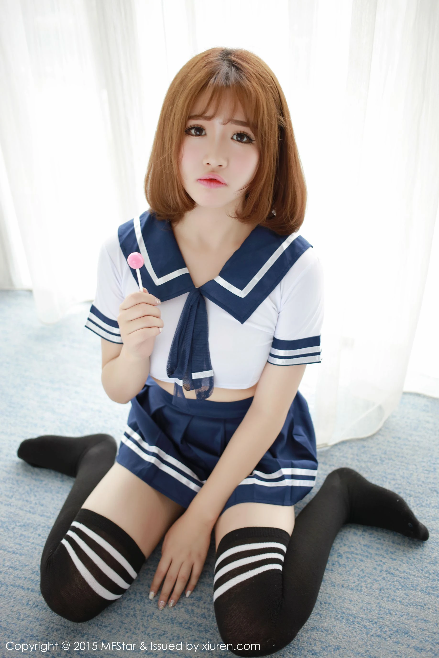 徐cake 《性感水手服+粉色抹胸连体服》 模范学院 Vol.020插图2