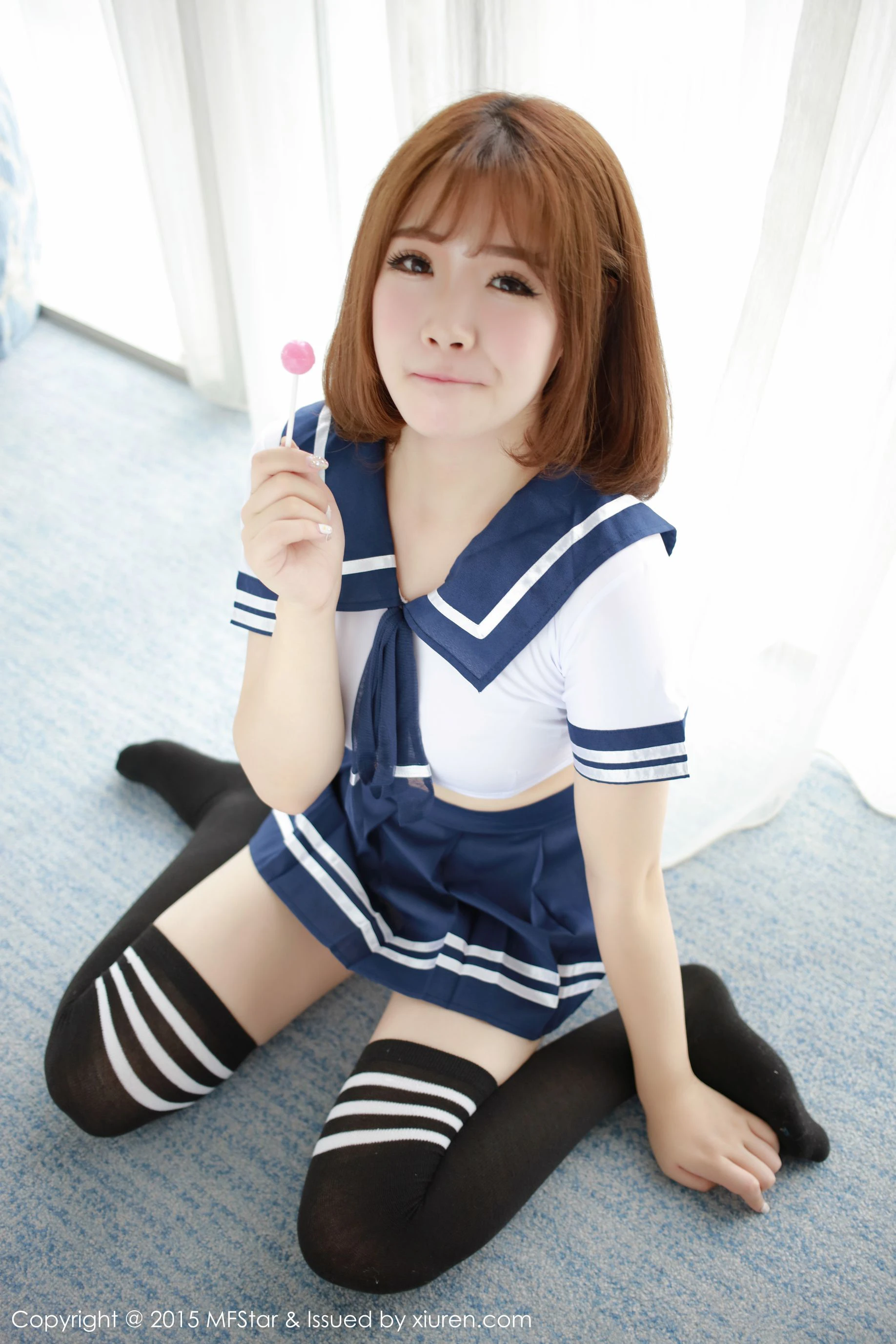 徐cake 《性感水手服+粉色抹胸连体服》 模范学院 Vol.020插图6