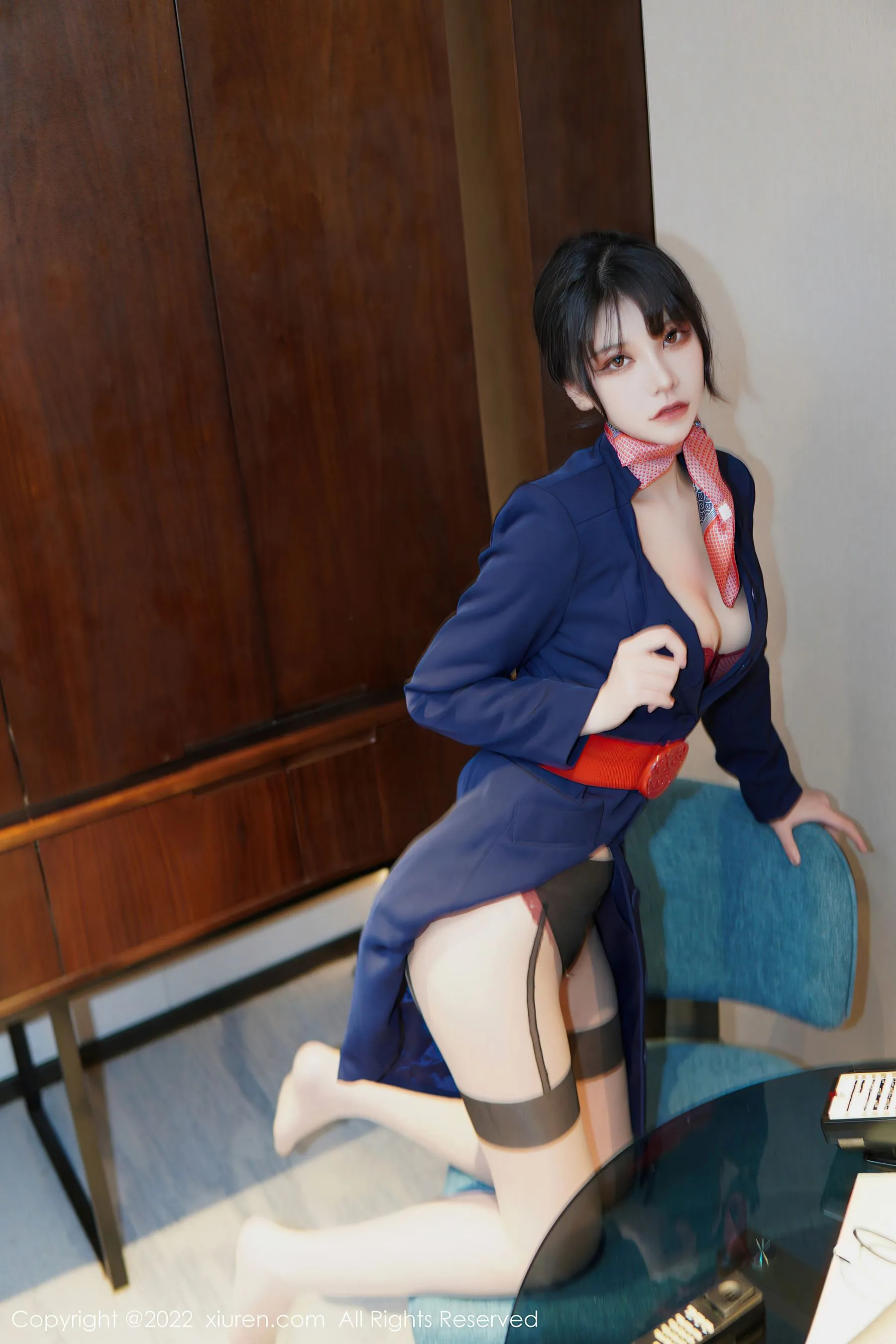  秀人网 No.6048 桃桃子_ 空姐制服第3张