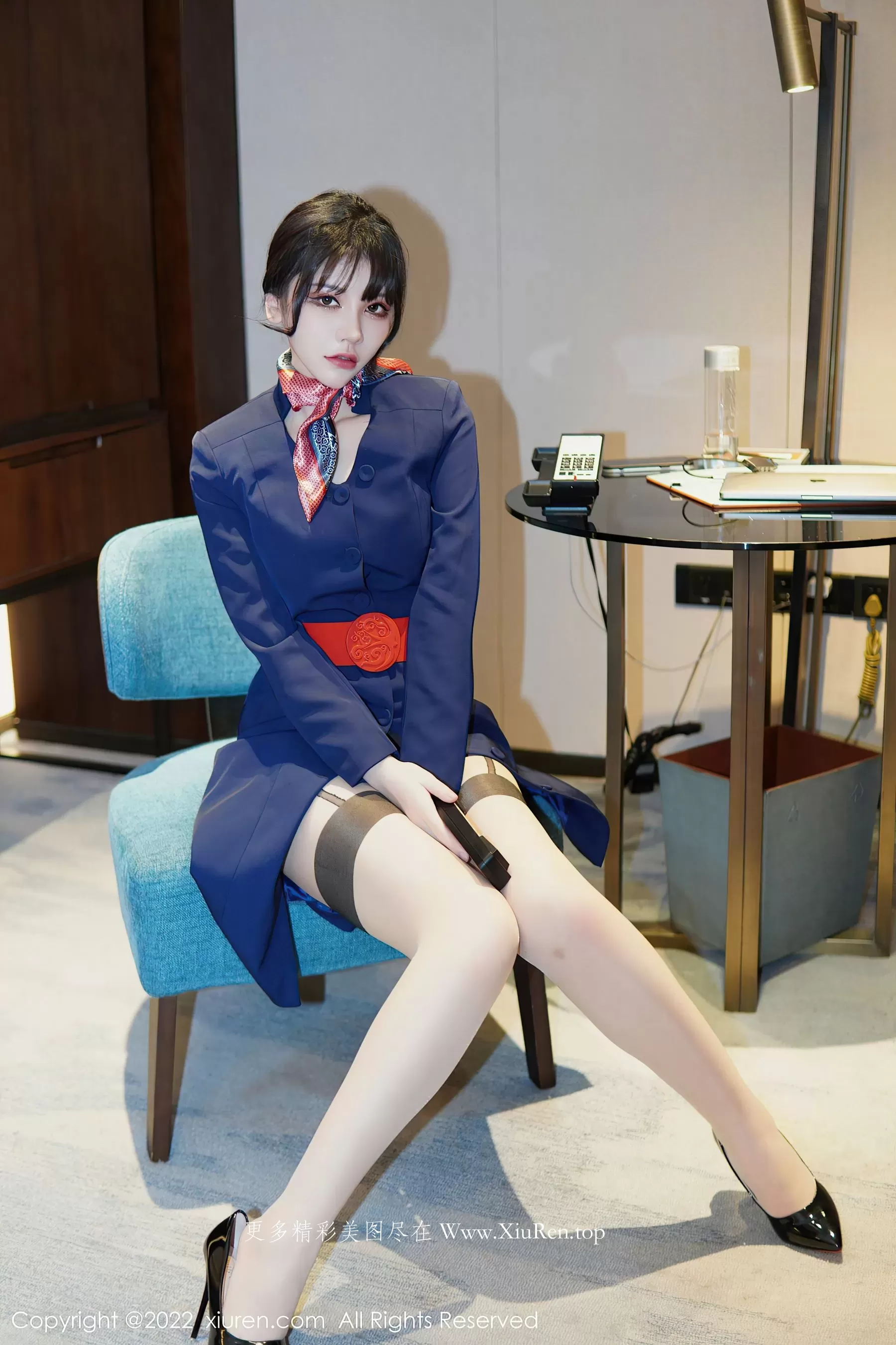  秀人网 No.6048 桃桃子_ 空姐制服第25张