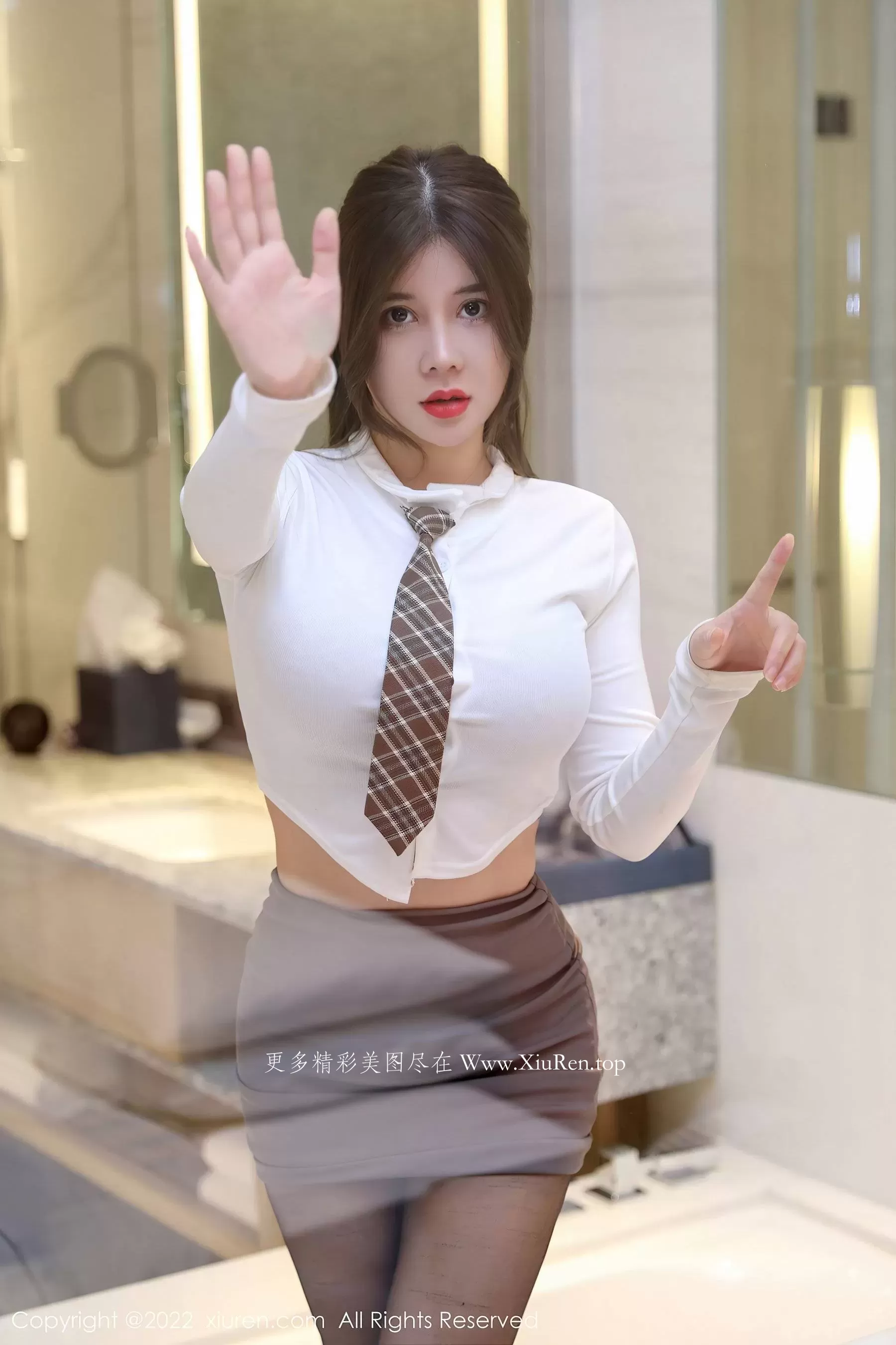  秀人网 No.5961 周jojobaby 黑丝短裙第17张