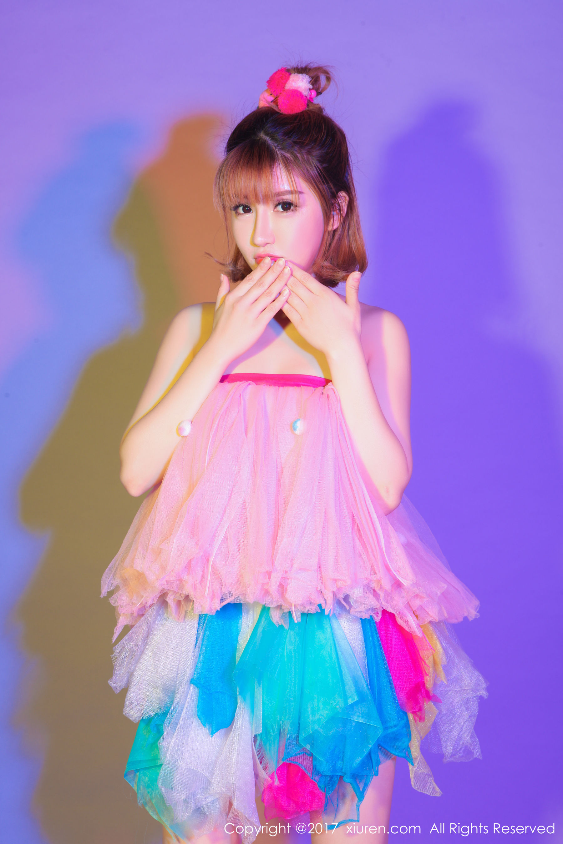 K8傲娇萌萌Vivian《COS超级索尼子+梦幻七彩裙子》 秀人网XIUREN No.722插图1