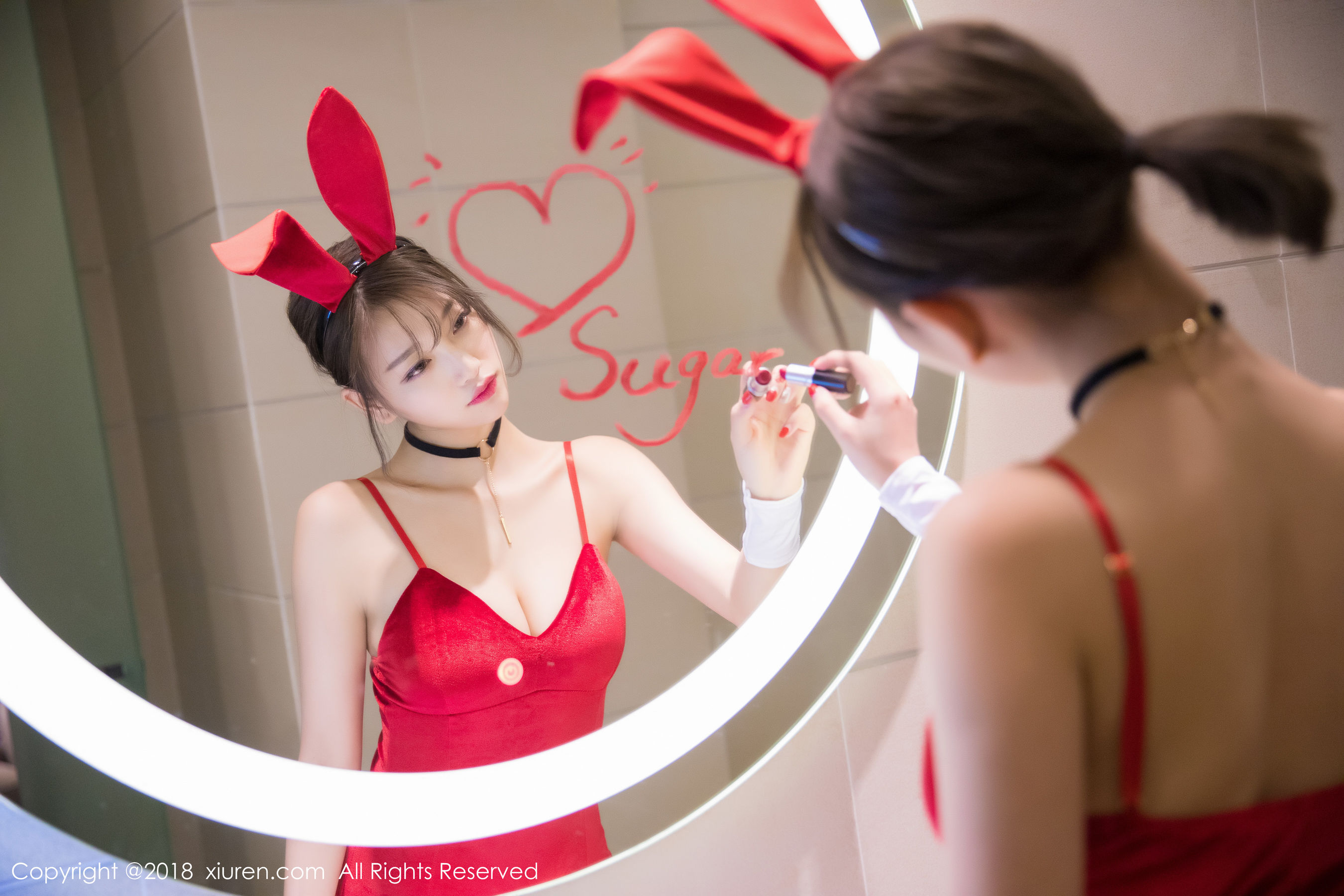 杨晨晨sugar《黑丝兔女郎+浴室湿身系列》 XiuRen 秀人网 No.1033插图5