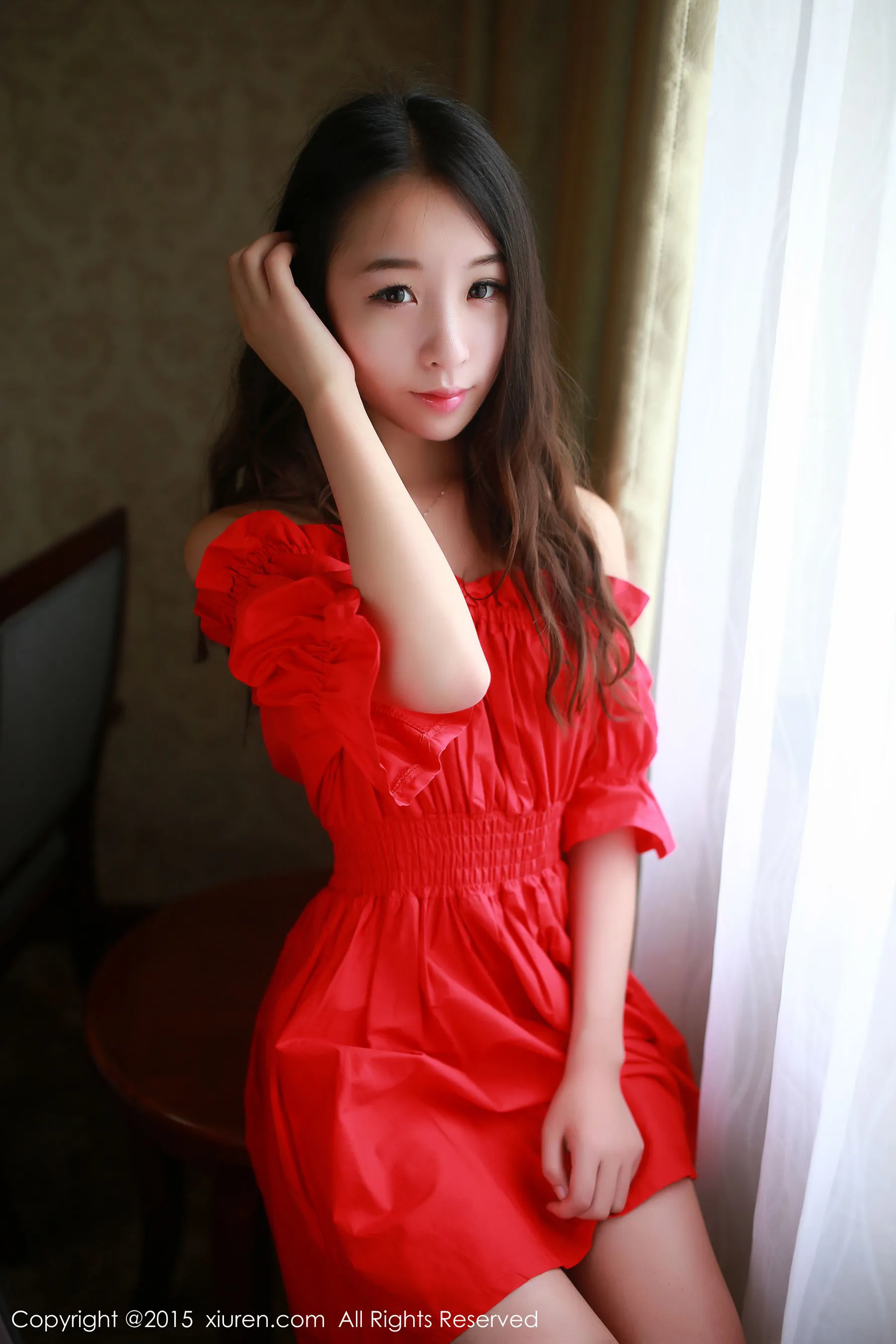 梓萱Crystal《连衣裙+热裤+网袜制服》 秀人网 No.347插图5