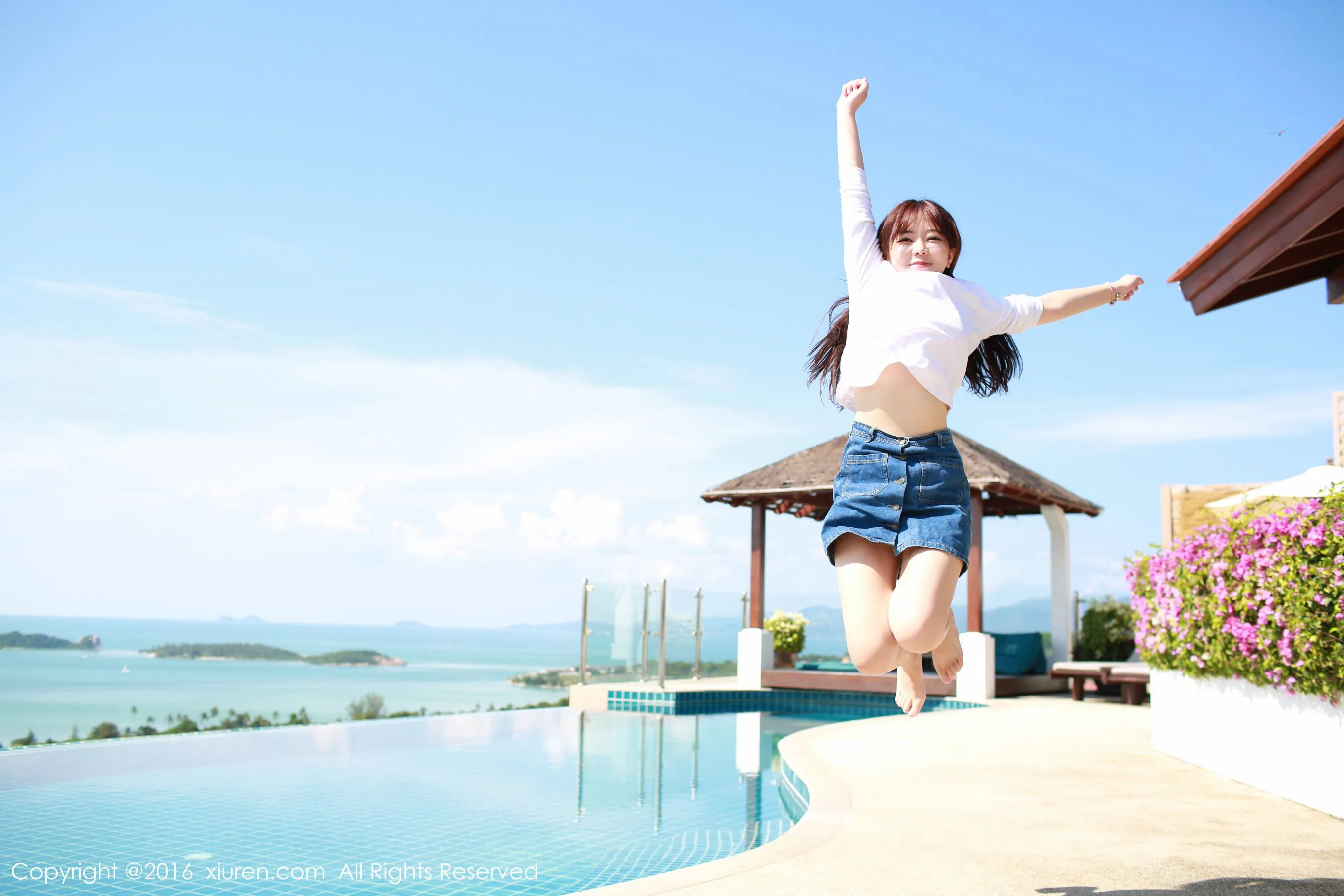 刘飞儿Faye《西瓜+牛仔超短裙+针织内衣》 秀人网 No.490插图5