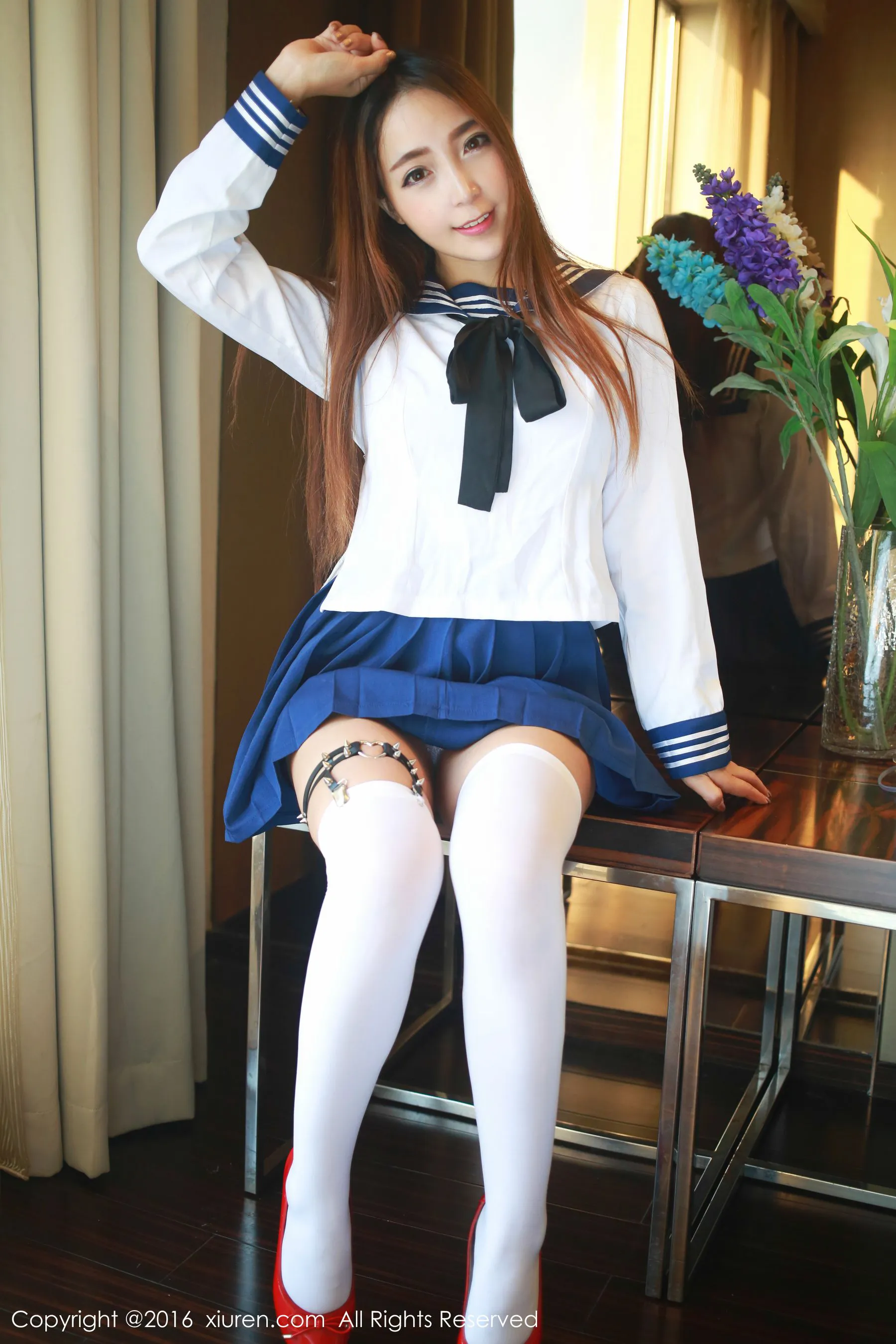 黄歆苑《学生装制服诱惑+抹胸内衣》 秀人网 No.486插图3