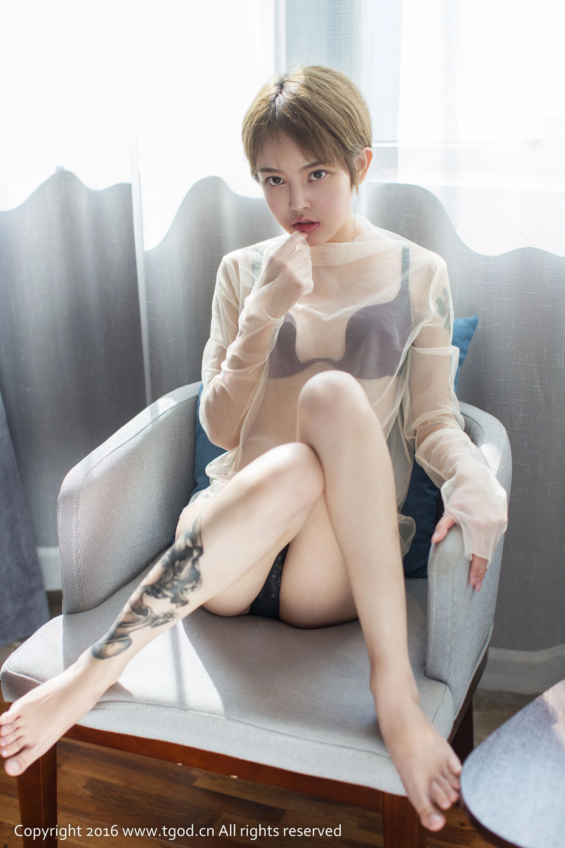 lynne黎茉《透视装短发妹子》 推女神/尤蜜荟插图3