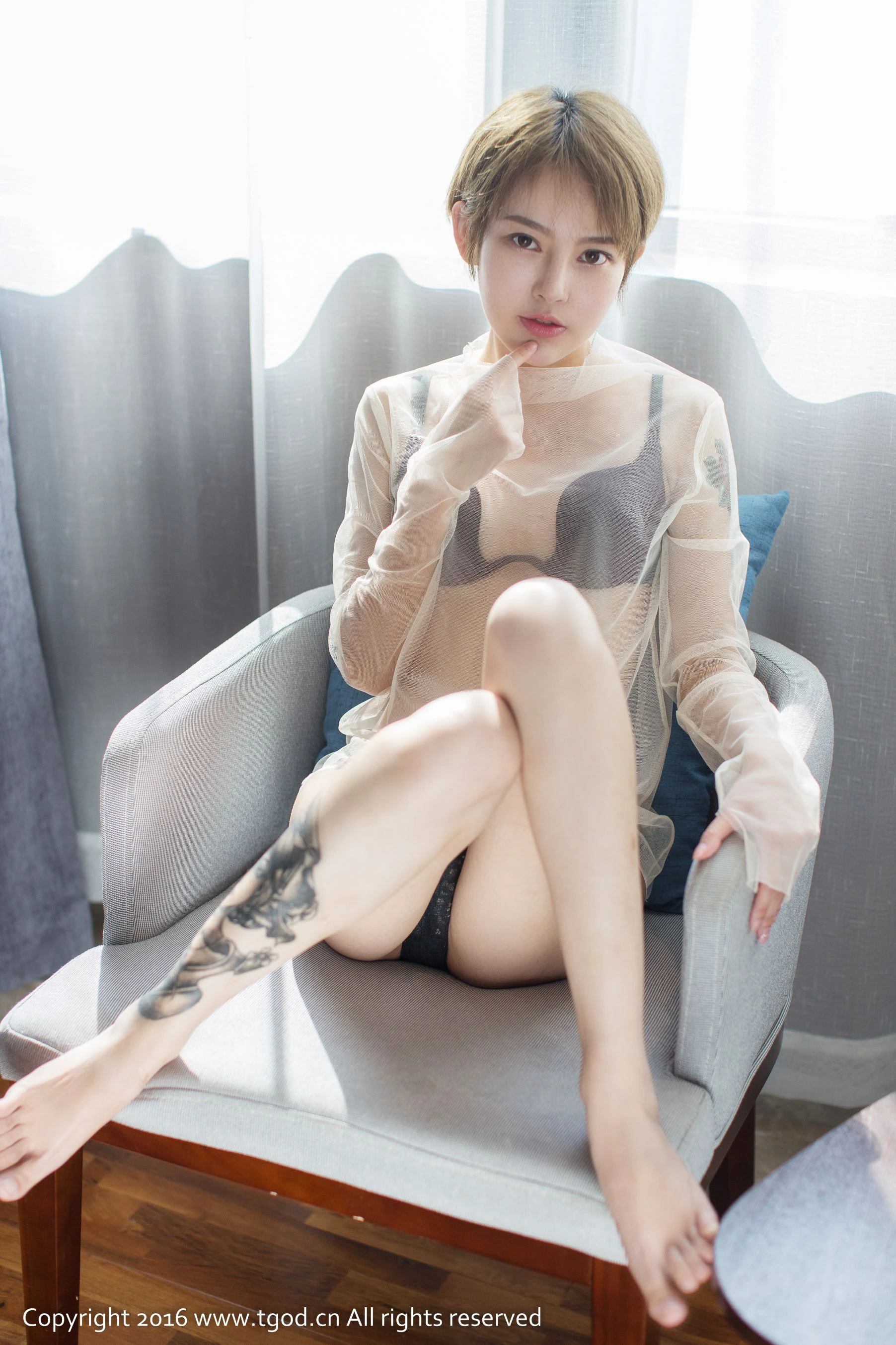 lynne黎茉《透视装短发妹子》 推女神/尤蜜荟插图4