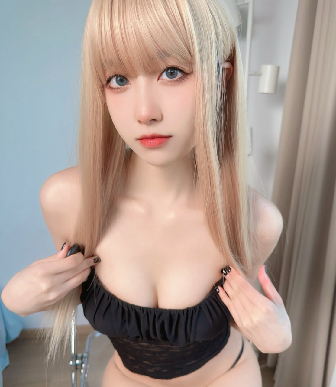 布丁大法 – 黑色吊带 [27P]插图2