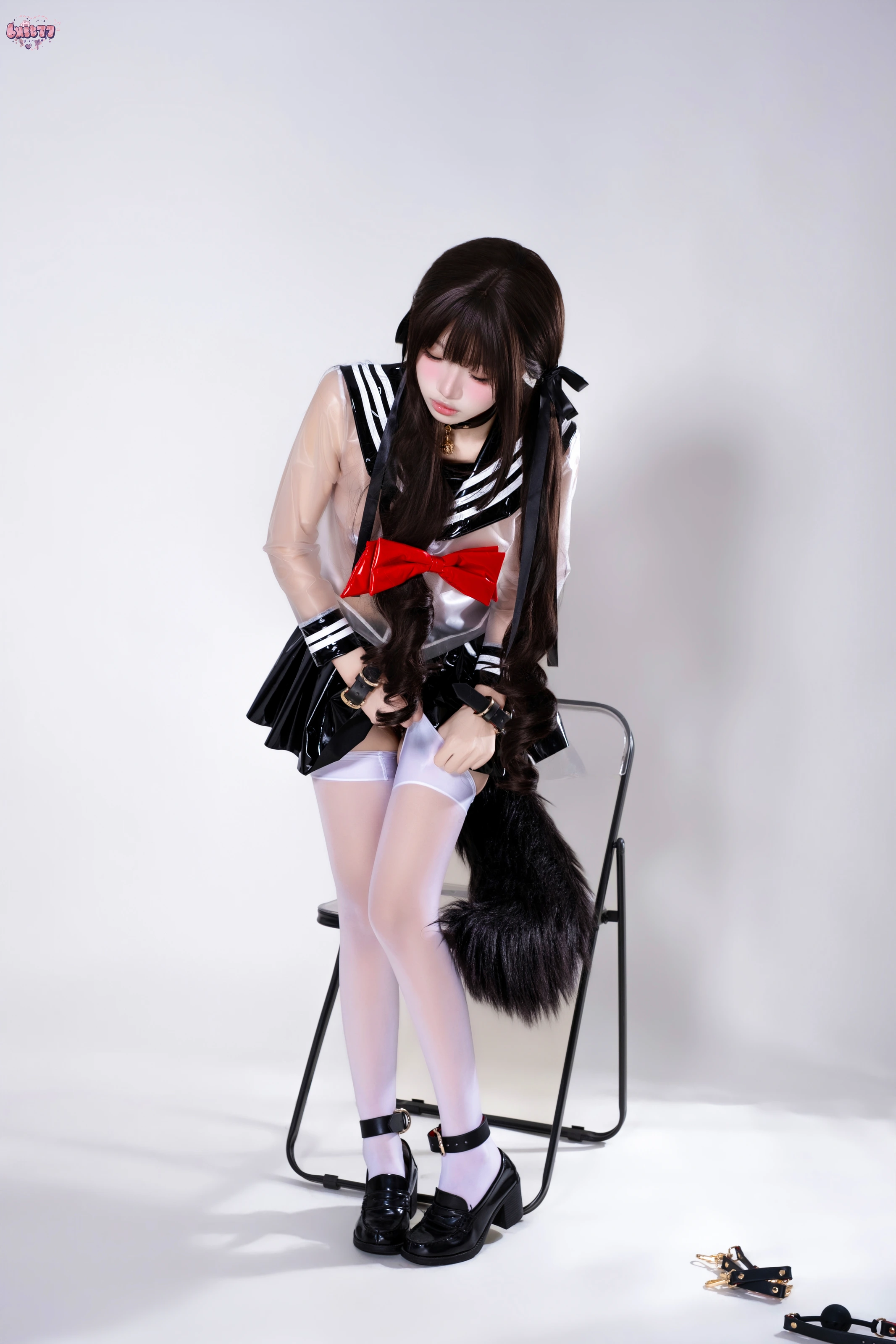 柒柒要乖哦 – 兽尾透明JK [112P]插图1