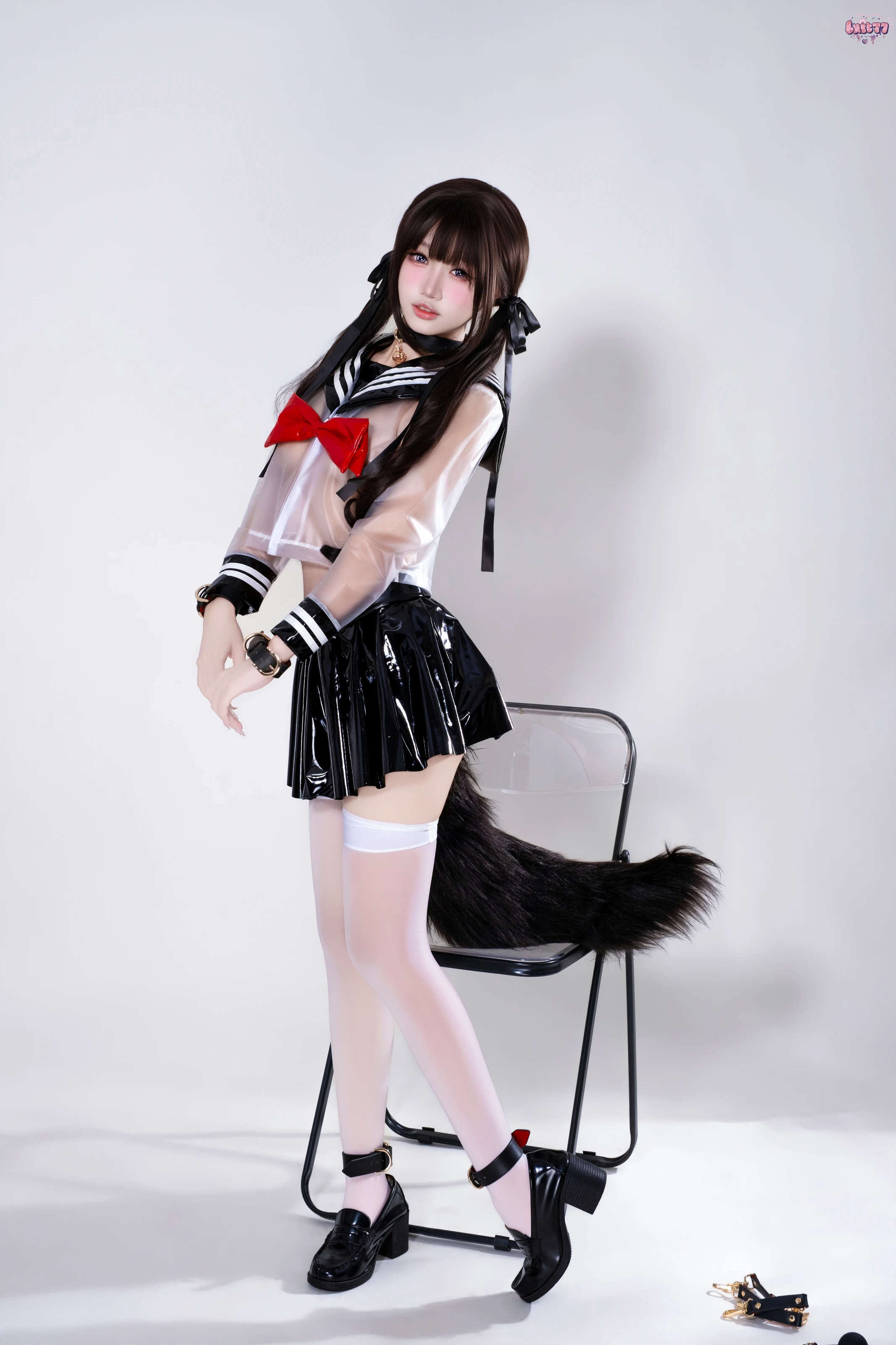 柒柒要乖哦 – 兽尾透明JK [112P]插图4