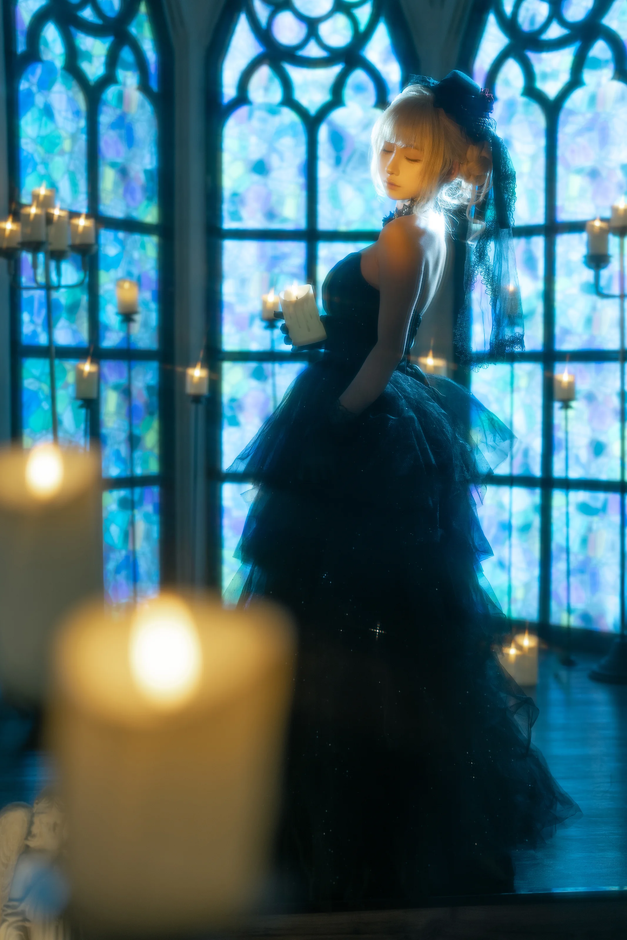 蠢沫沫 – 黑婚纱 [37P]插图3