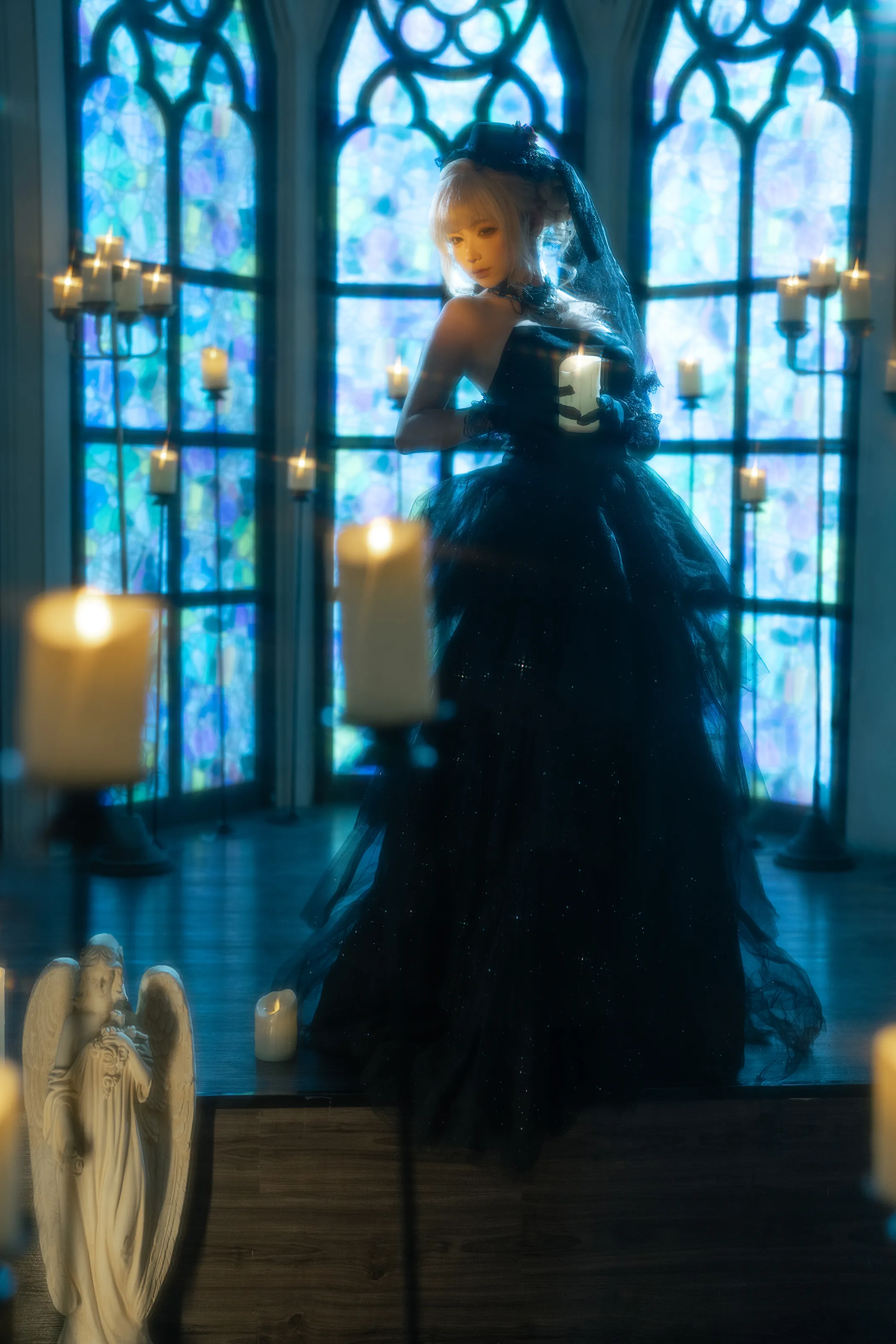 蠢沫沫 – 黑婚纱 [37P]插图4