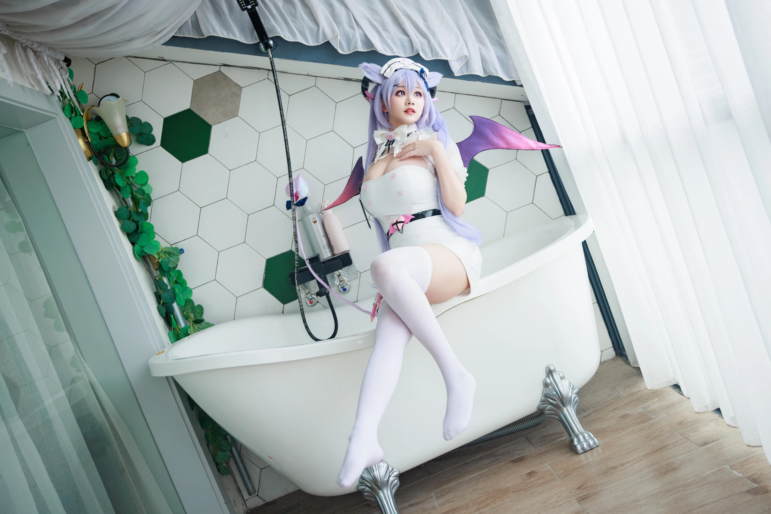 阿雪雪 – 原神 刻晴魅魔护士 [100P]插图1