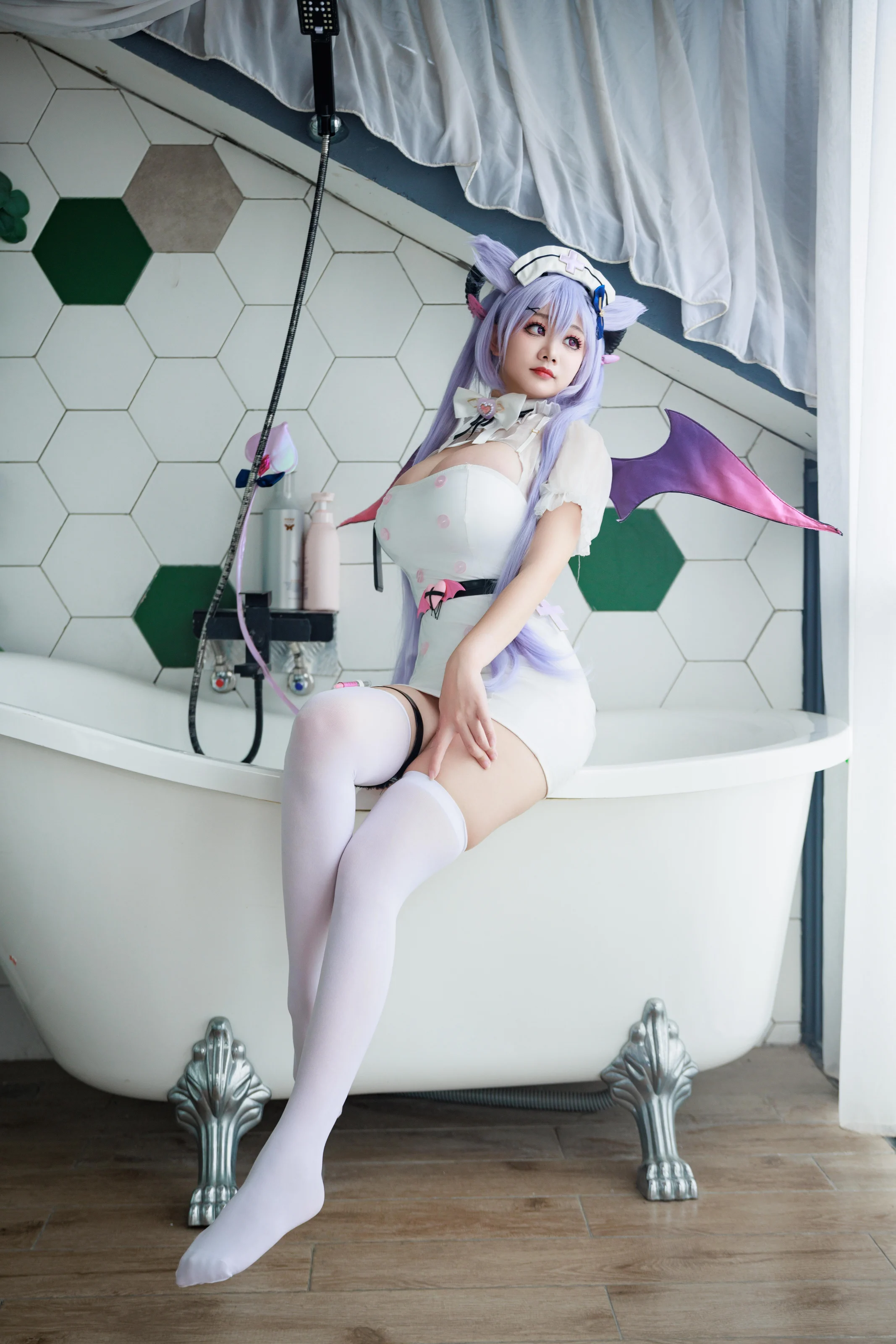 阿雪雪 – 原神 刻晴魅魔护士 [100P]插图2