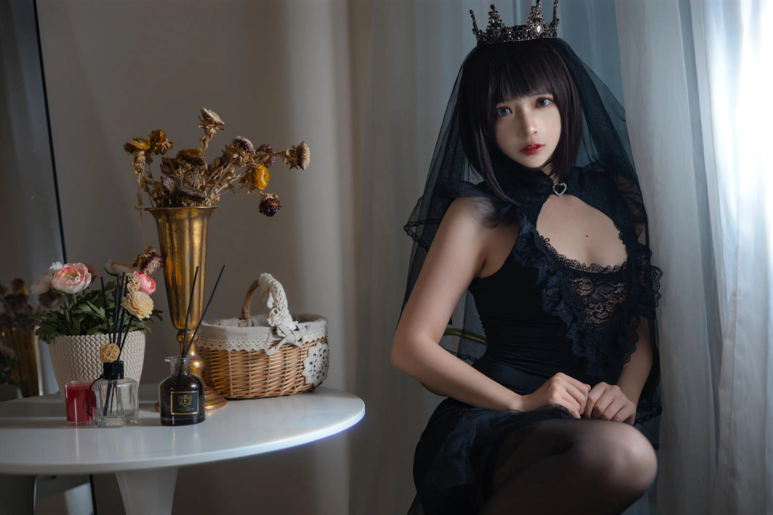 疯猫ss – 黑色婚纱 [40P]插图6