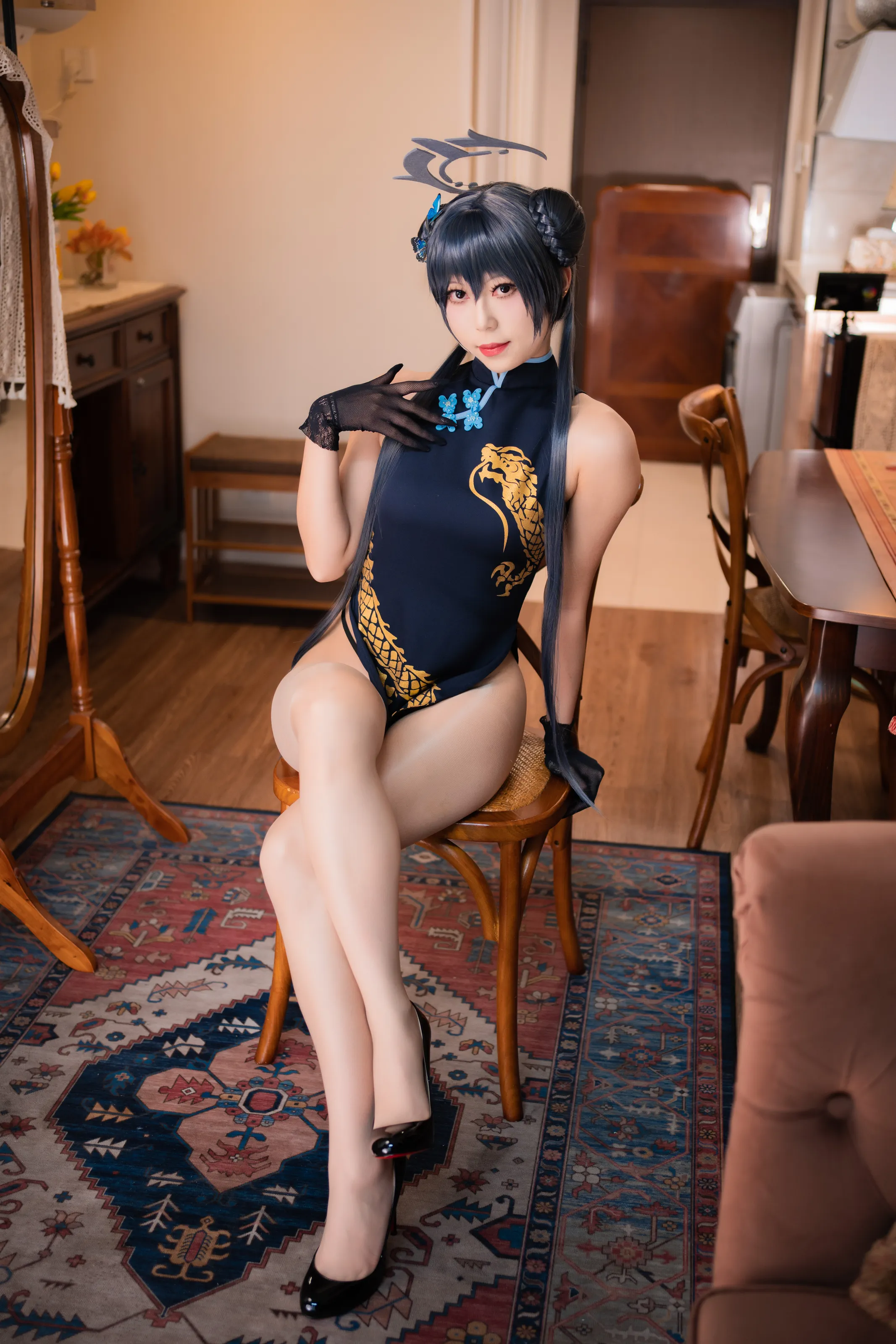 Money冷冷 – 蔚蓝档案-妃咲旗袍 [63P]插图1