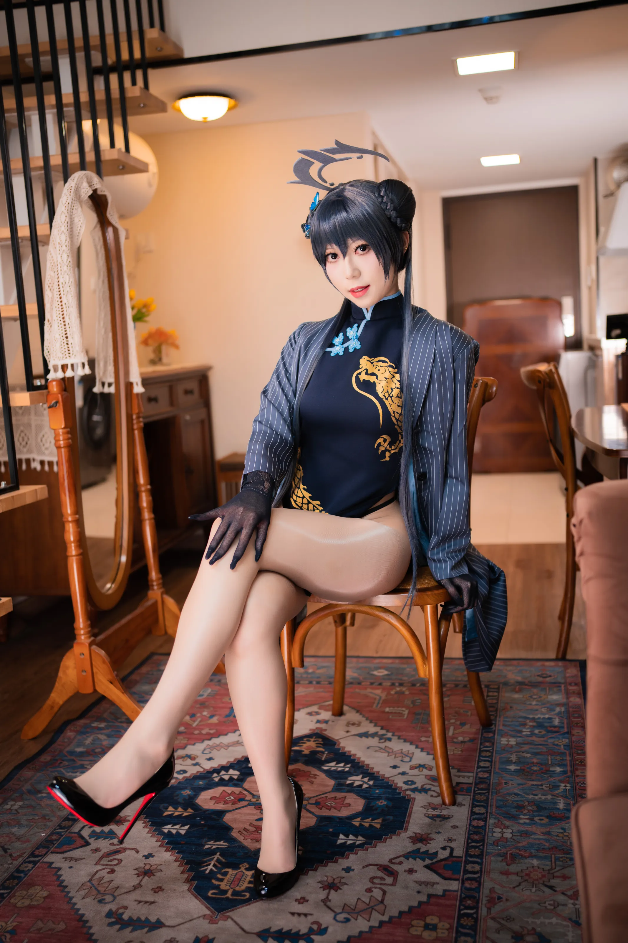 Money冷冷 – 蔚蓝档案-妃咲旗袍 [63P]插图3