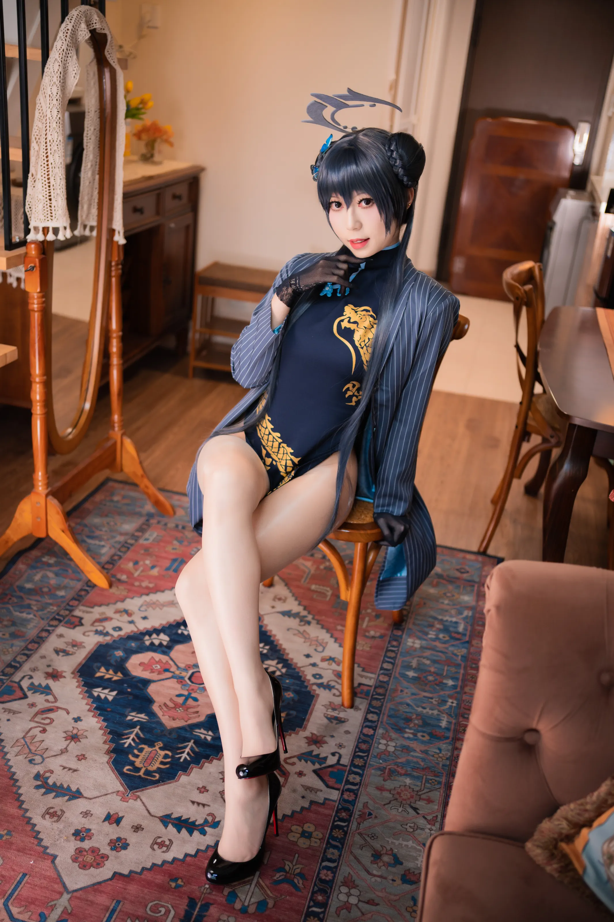 Money冷冷 – 蔚蓝档案-妃咲旗袍 [63P]插图6