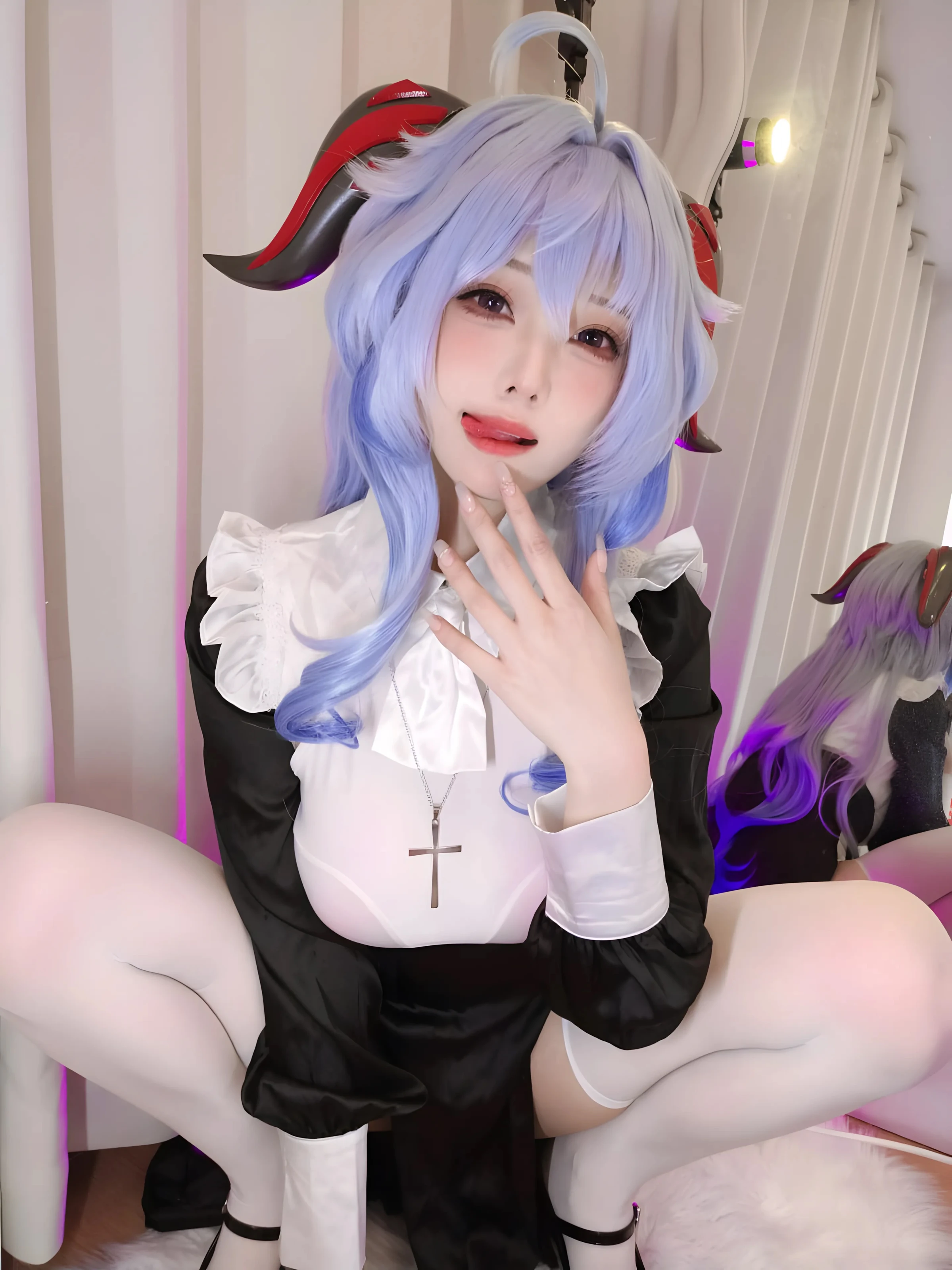 蜜汁猫裘 – 原神 甘雨修女 [39P]插图2