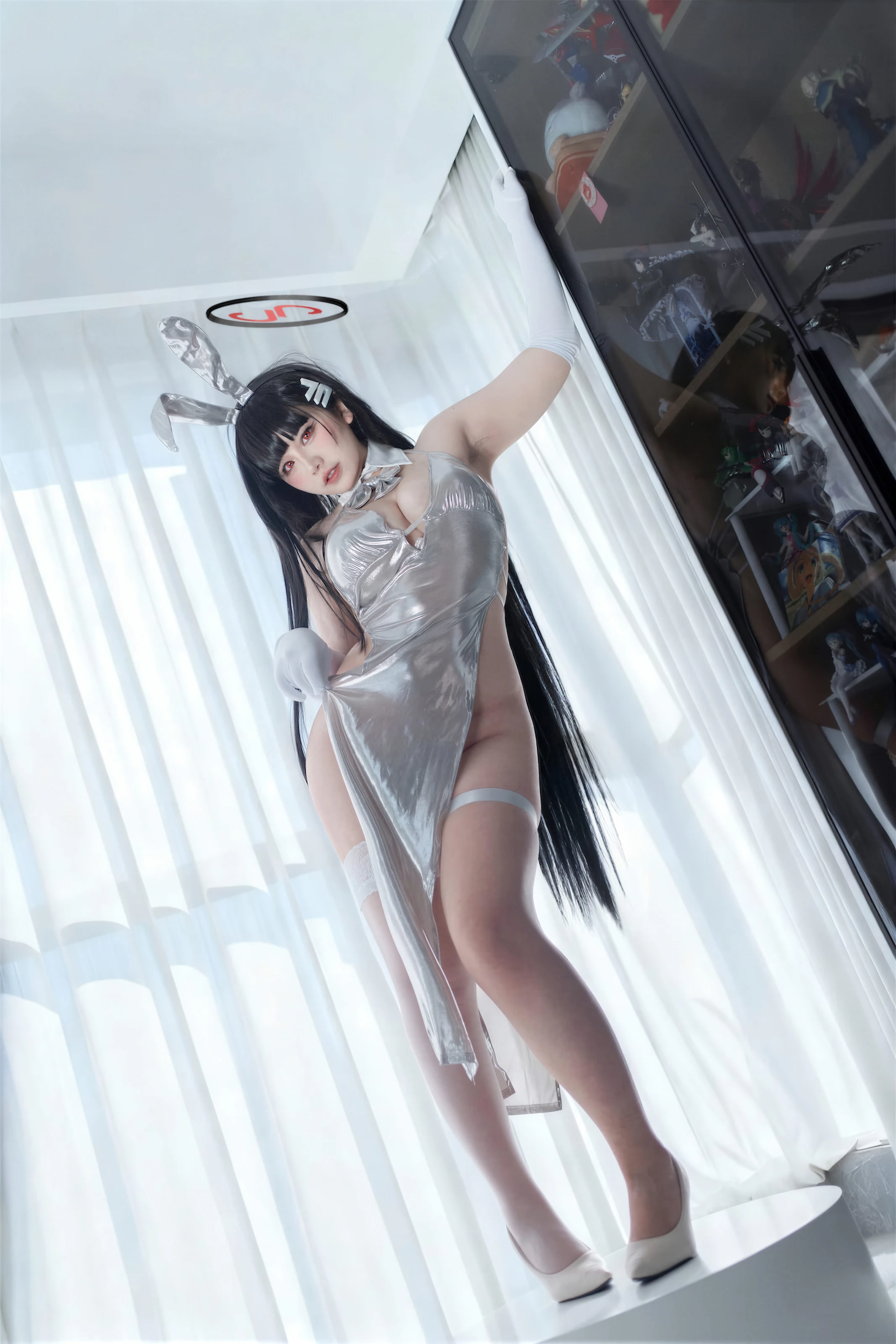 阿半今天很开心 – 蔚蓝档案 调月莉音·银色长裙 [102P]插图5