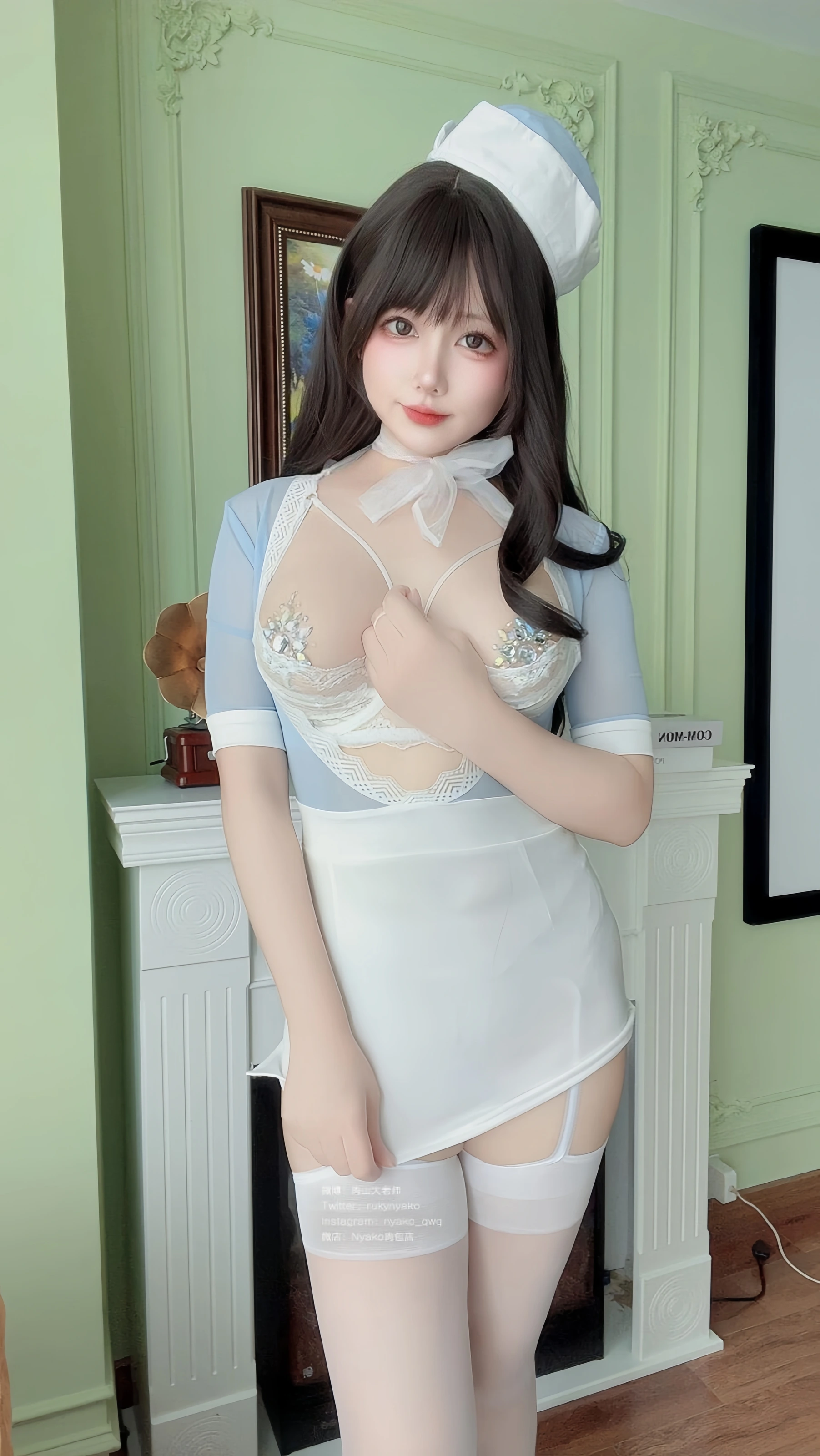 Nyako喵子 – 自撮り36 性感蓝白 [49P]插图5
