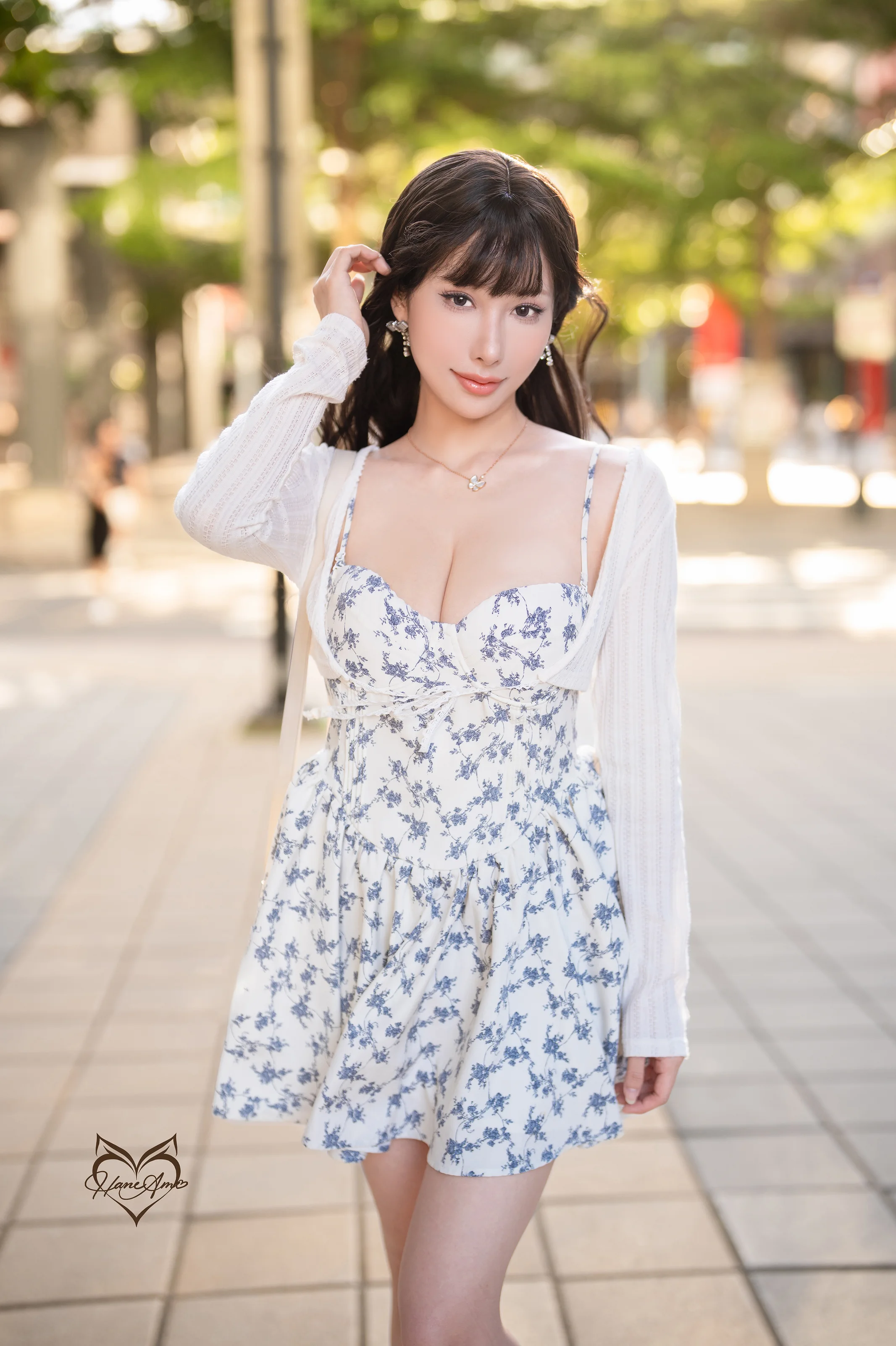 雨波HaneAme – Original Cinema Day Dress lingerie 夏日碎藍 [40P]插图2