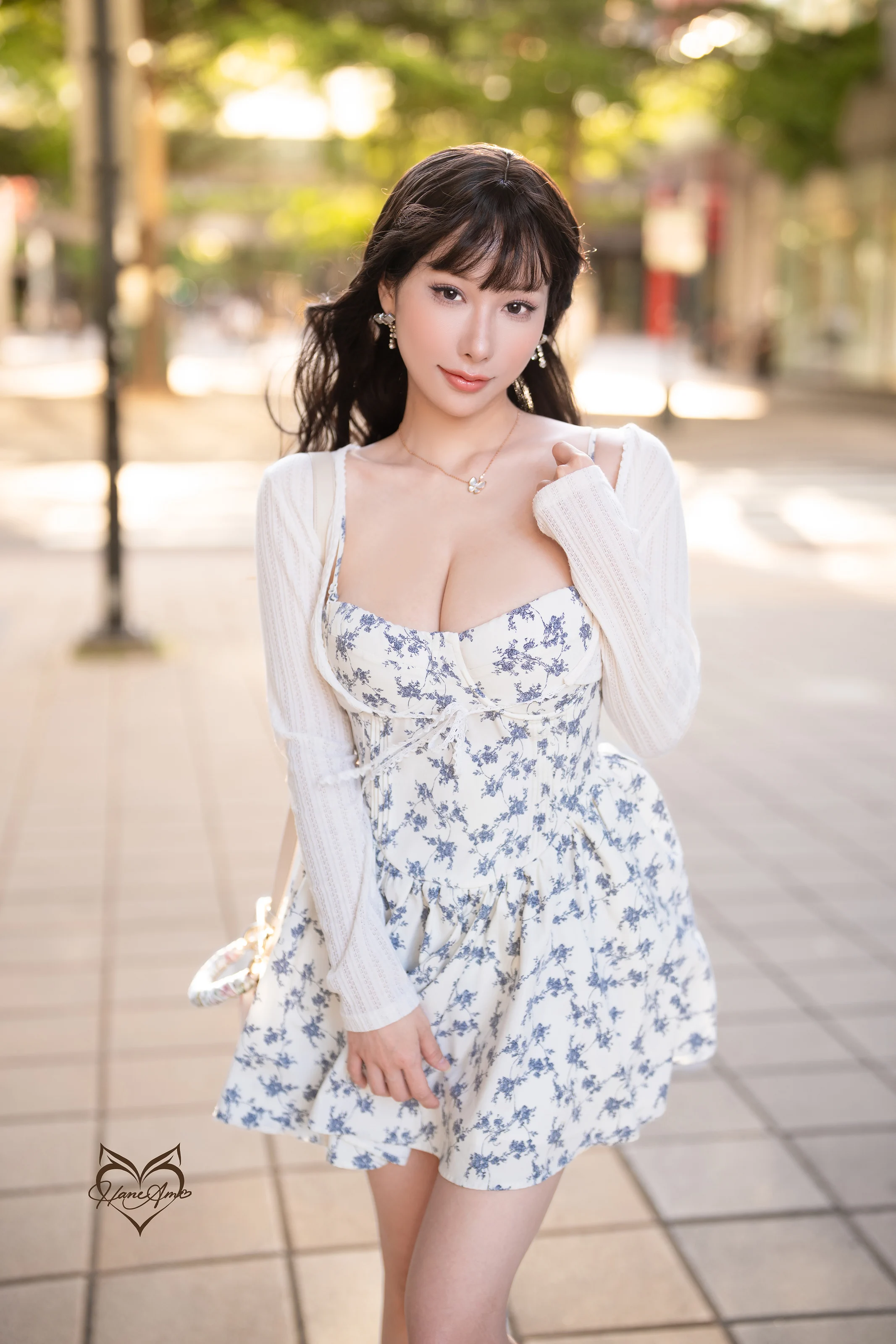 雨波HaneAme – Original Cinema Day Dress lingerie 夏日碎藍 [40P]插图3