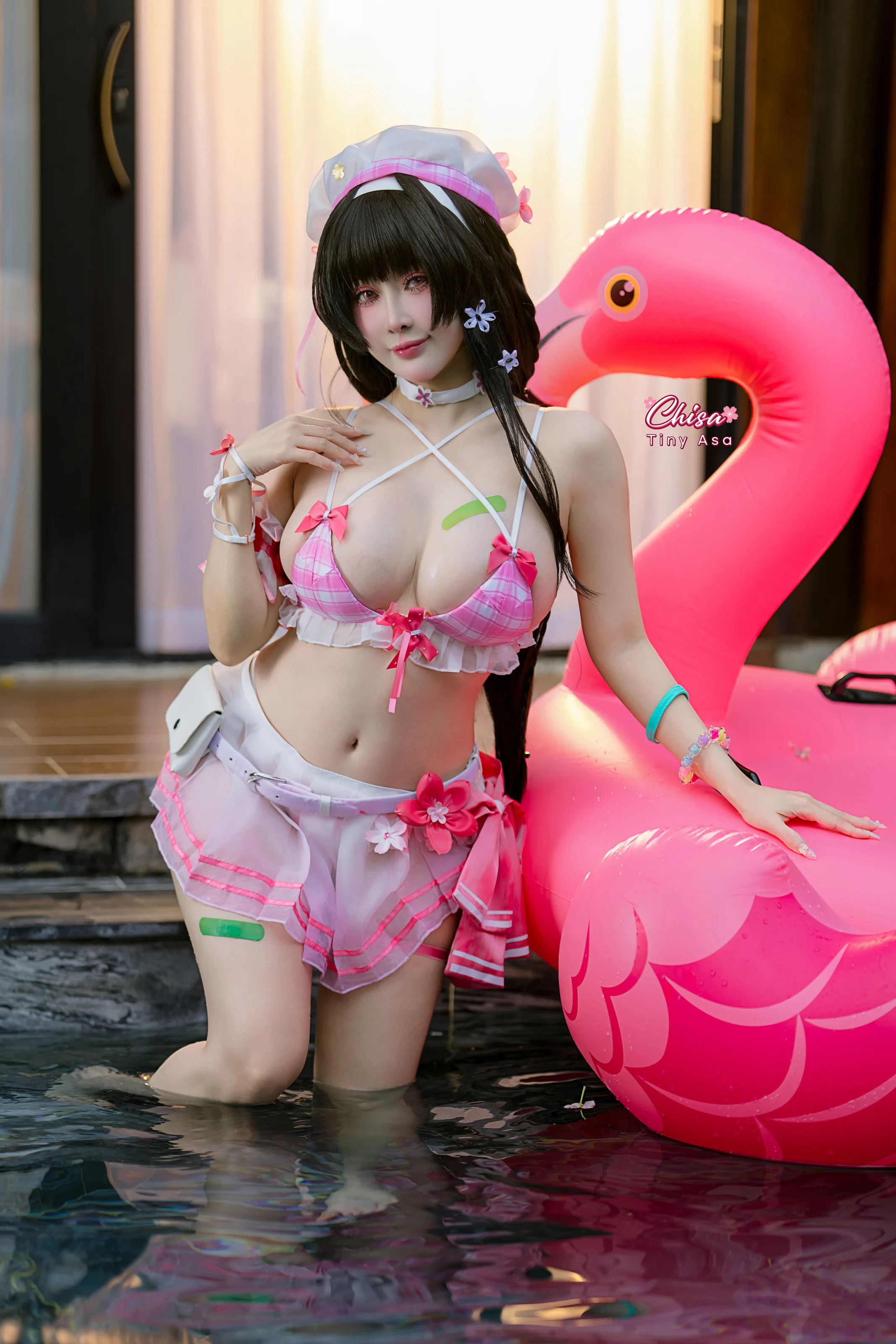 Tiny Asa – Chisa Wuthering Waves 朽叶千咲 泳装 [53P]插图2