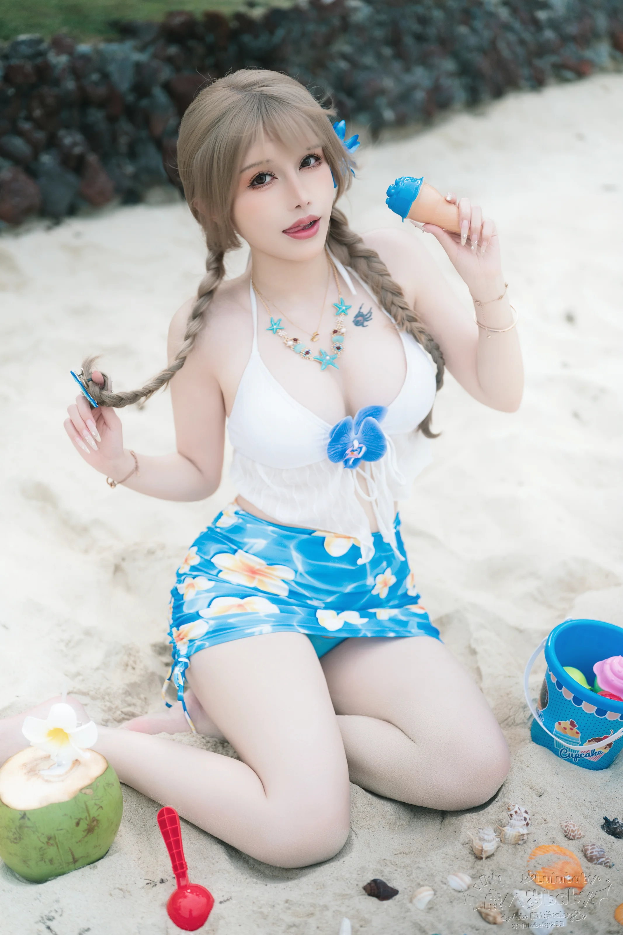 鹿八岁baby – 蓝色泳衣 [40P]插图1