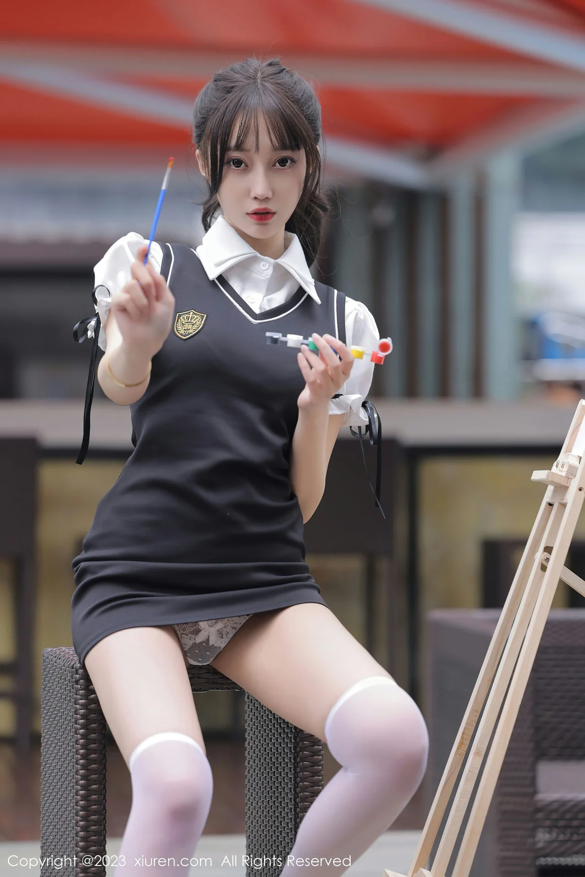 XiuRen 秀人 No.6889 玥儿玥er 黑色背带裙广州旅拍 [73P]插图6