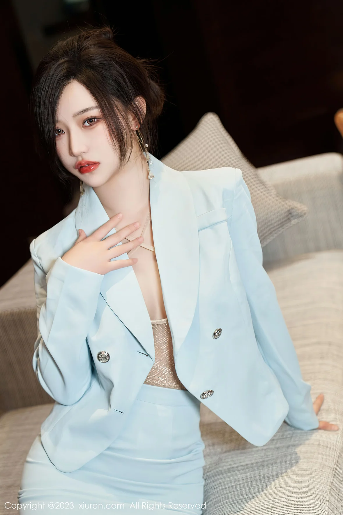 XiuRen 秀人 No.6857 妙可可Cheese 浅色轻透内衣性感写真3 [76P]插图6