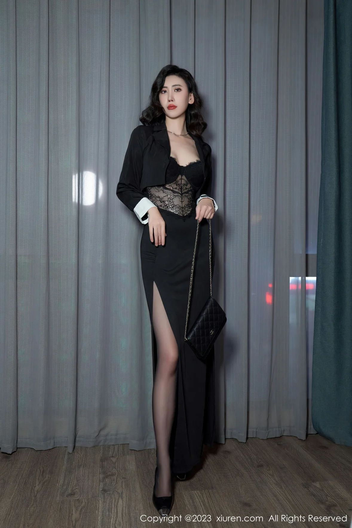 XiuRen 秀人 No.6979 章芃芃 黑色蕾丝内衣性感写真 [96P]插图7