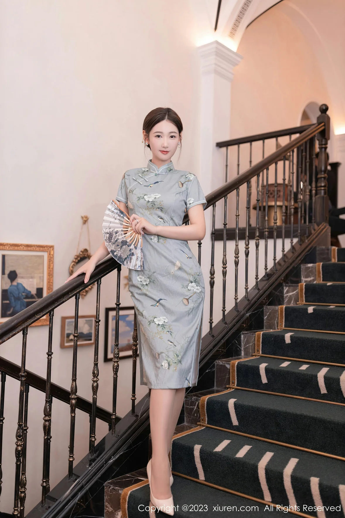 XiuRen 秀人 No.7232 唐安琪 绿灰色旗袍巴厘岛旅拍 [77P]插图3