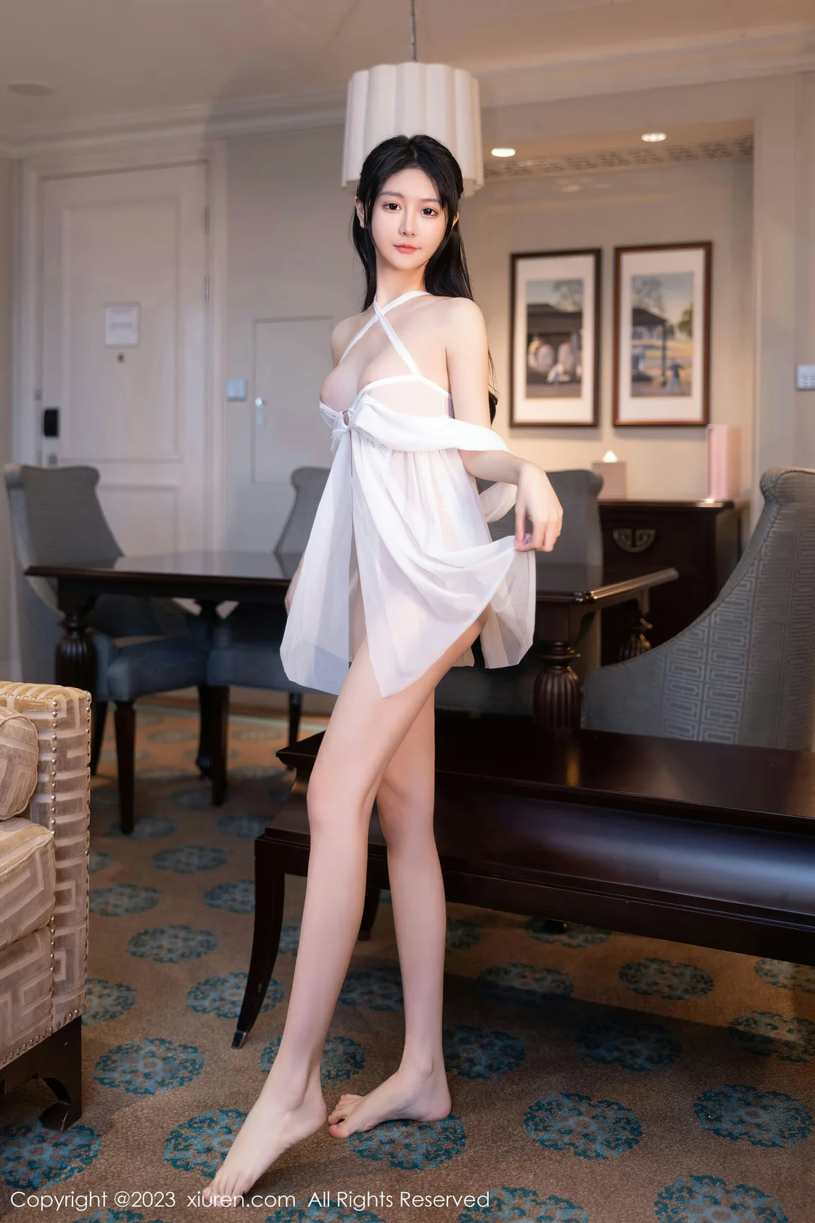 XiuRen 秀人 No.7224 幼幼 白色情趣睡裙性感写真 [89P]插图4