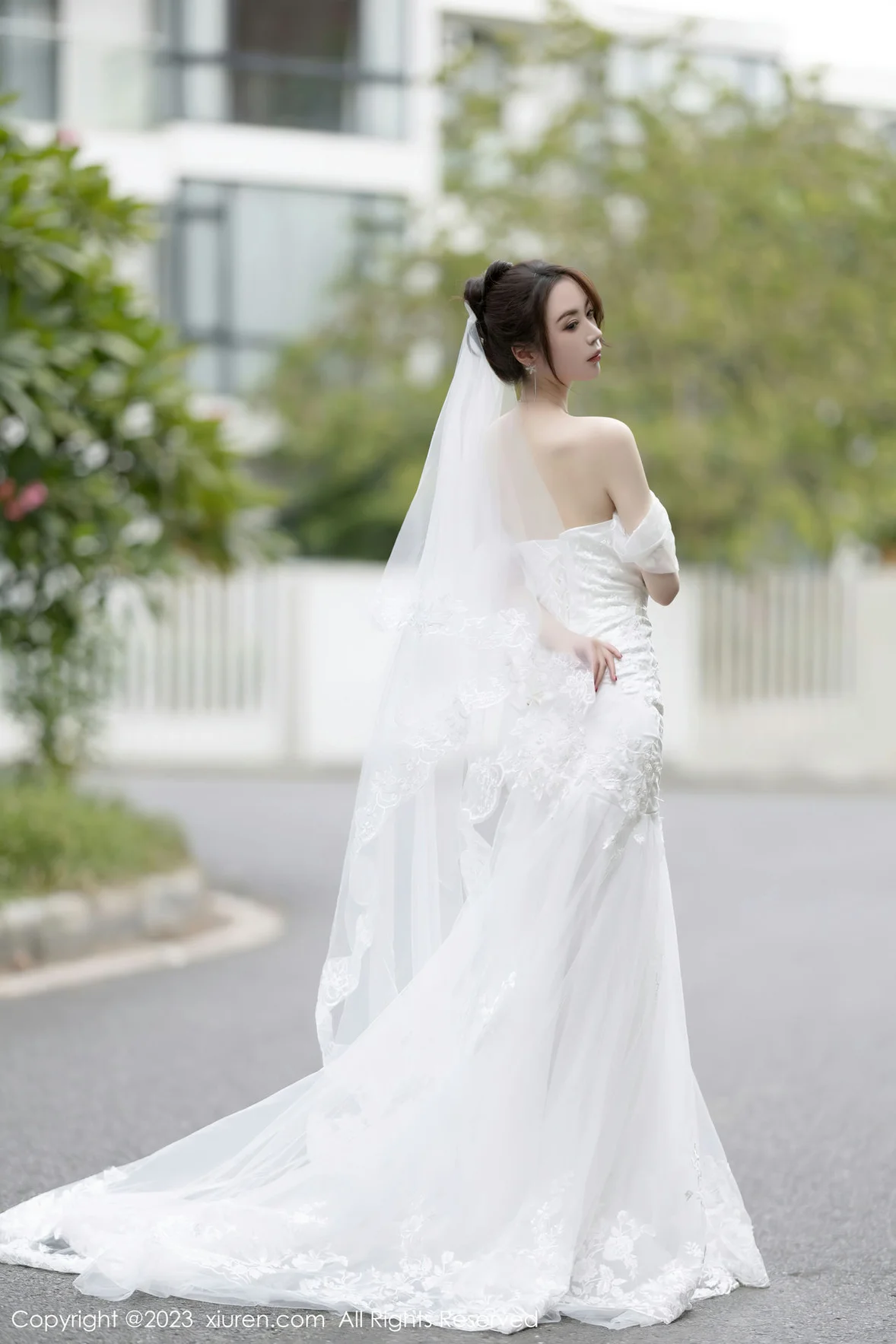 XiuRen 秀人 No.7310 梦心玥 白色婚纱服饰安吉旅拍 [84P]插图4