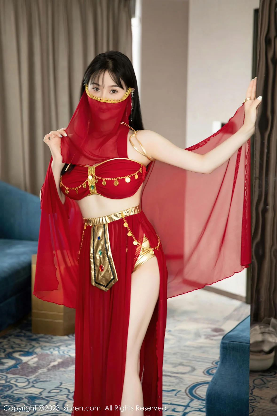 XiuRen 秀人 No.7103 柚琪Rich 红色西域舞服性感写真 [74P]插图6