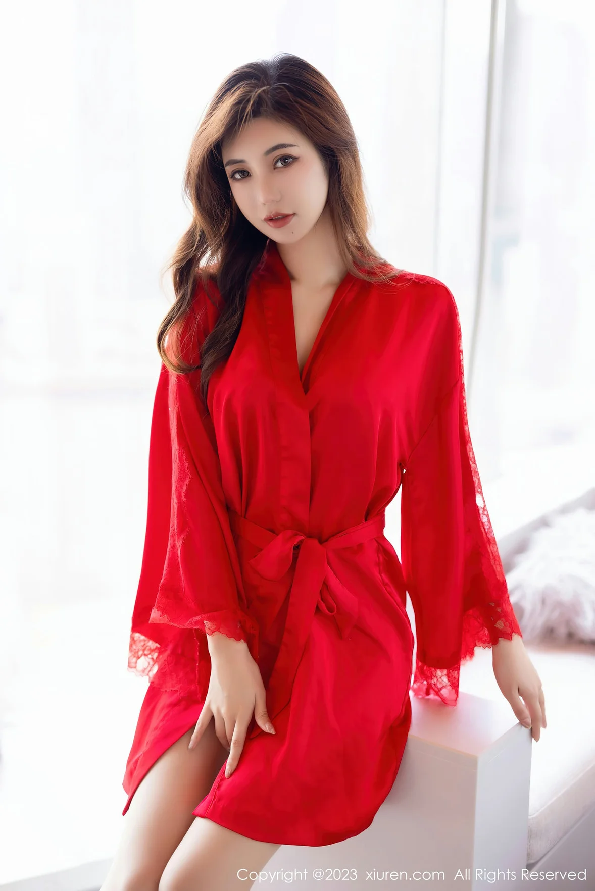 XiuRen 秀人 No.7043 绮里嘉ula 红色睡裙性感写真 [88P]插图1