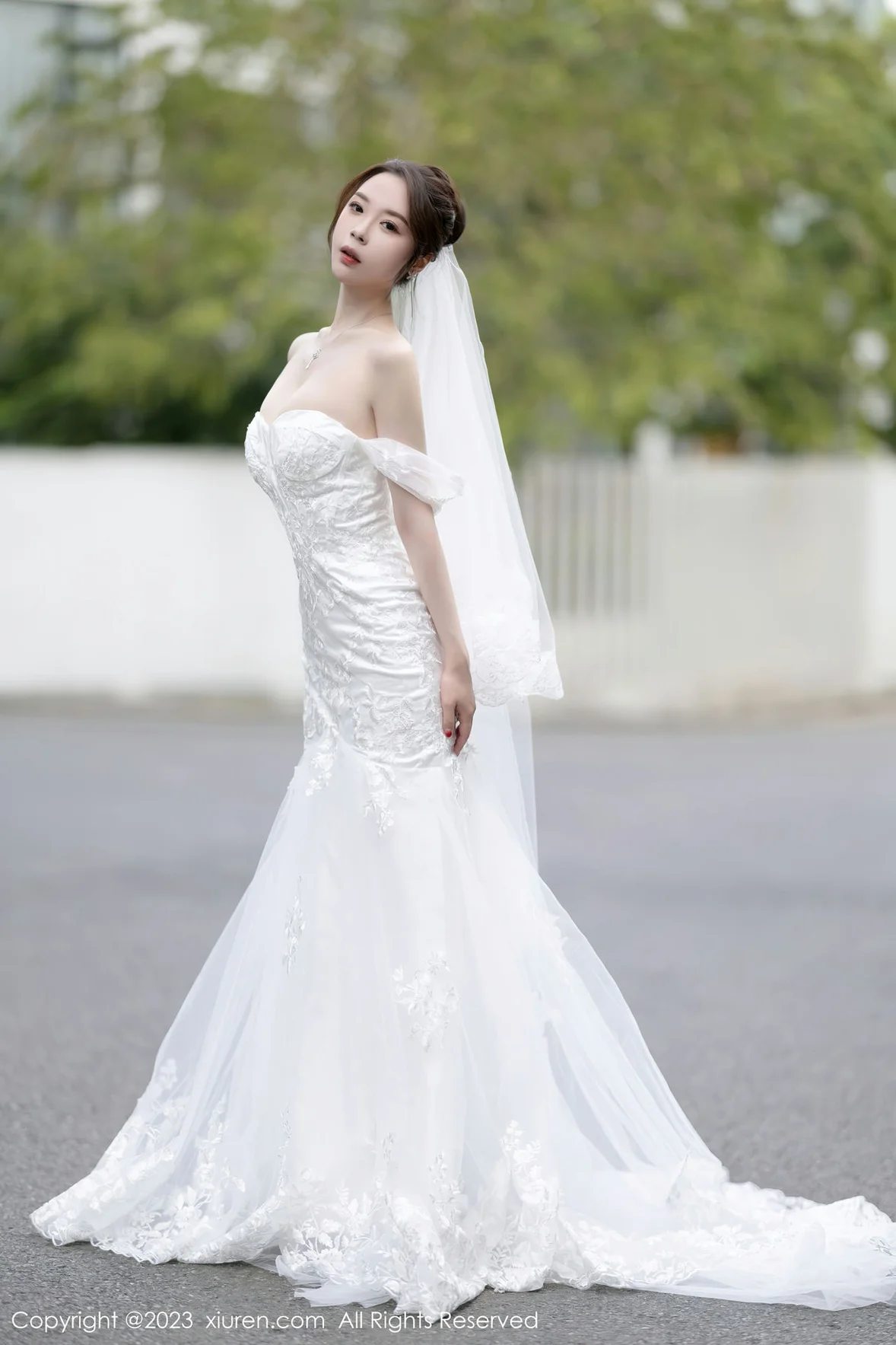 XiuRen 秀人 No.7310 梦心玥 白色婚纱服饰安吉旅拍 [84P]插图