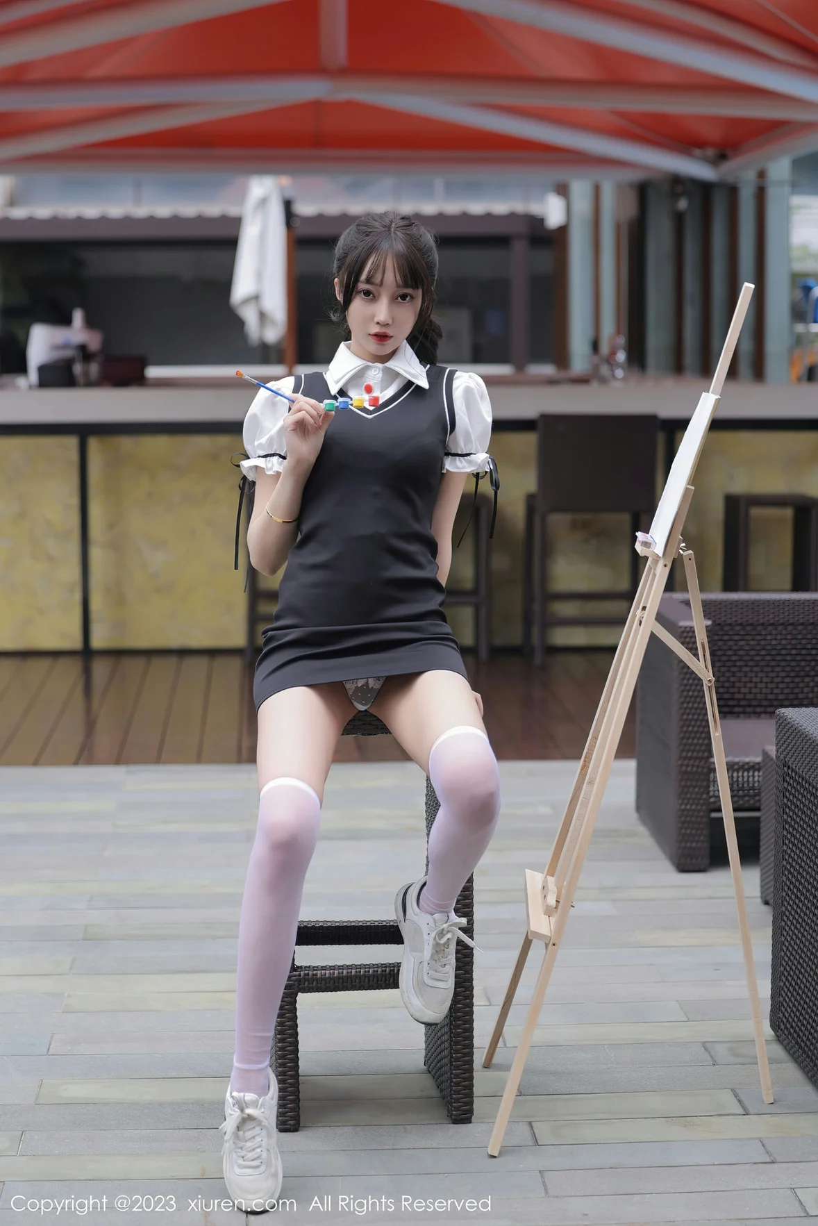 XiuRen 秀人 No.6889 玥儿玥er 黑色背带裙广州旅拍 [73P]插图4