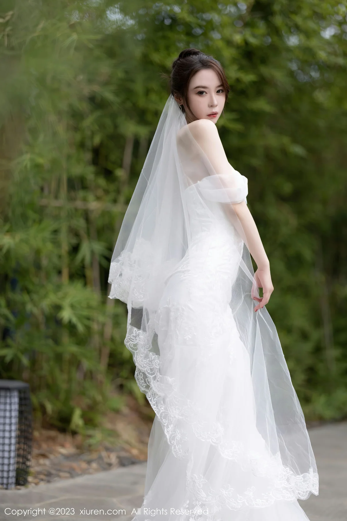 XiuRen 秀人 No.7310 梦心玥 白色婚纱服饰安吉旅拍 [84P]插图7