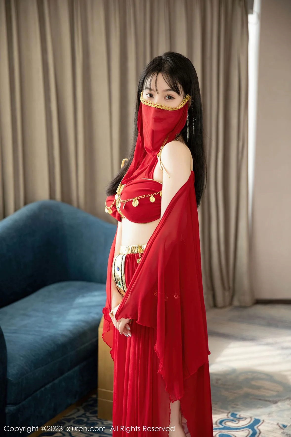 XiuRen 秀人 No.7103 柚琪Rich 红色西域舞服性感写真 [74P]插图3