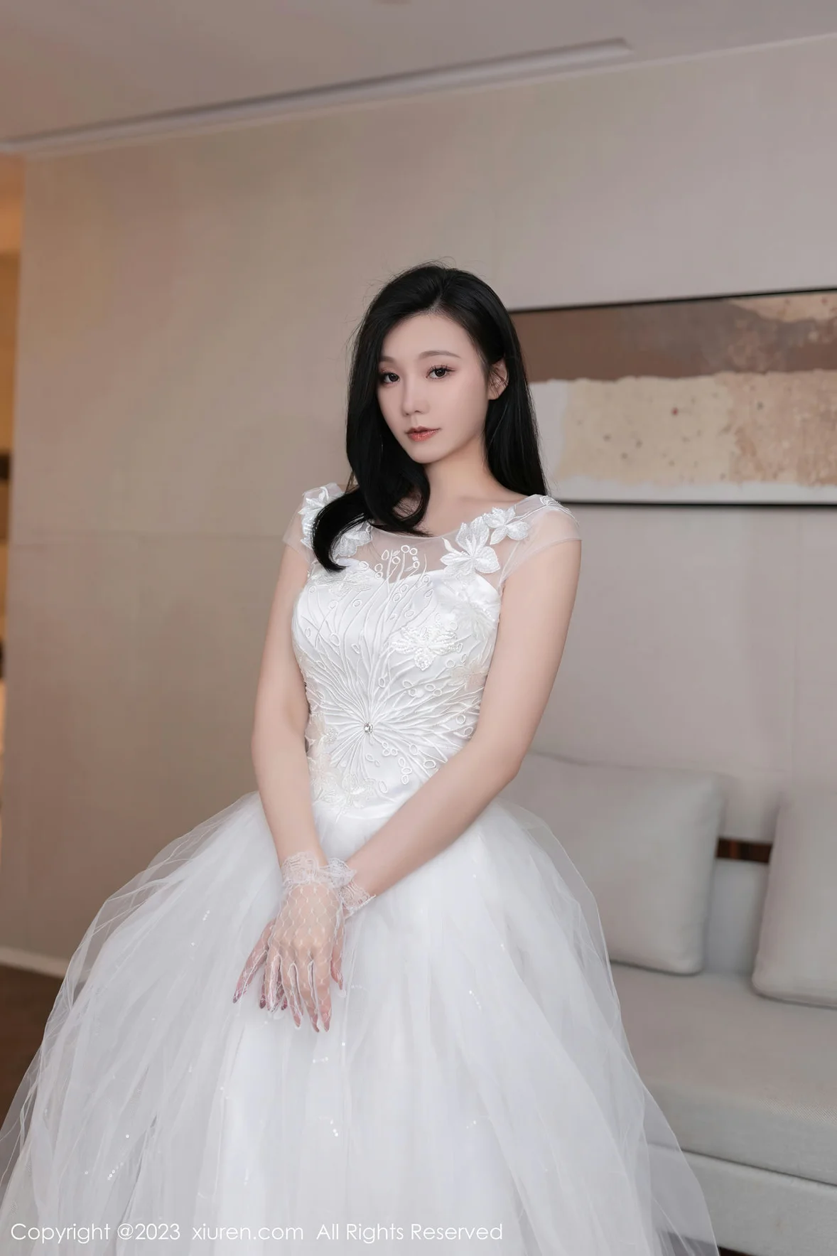 XiuRen 秀人 No.7201 安然anran 白色婚纱性感写真 [80P]插图2