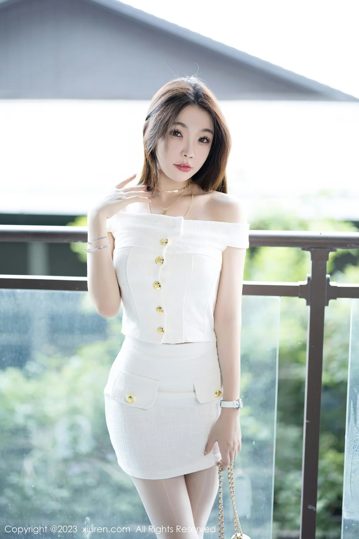 XiuRen 秀人 No.7317 徐莉芝Booty 白色蕾丝内衣安吉旅拍 [85P]插图3