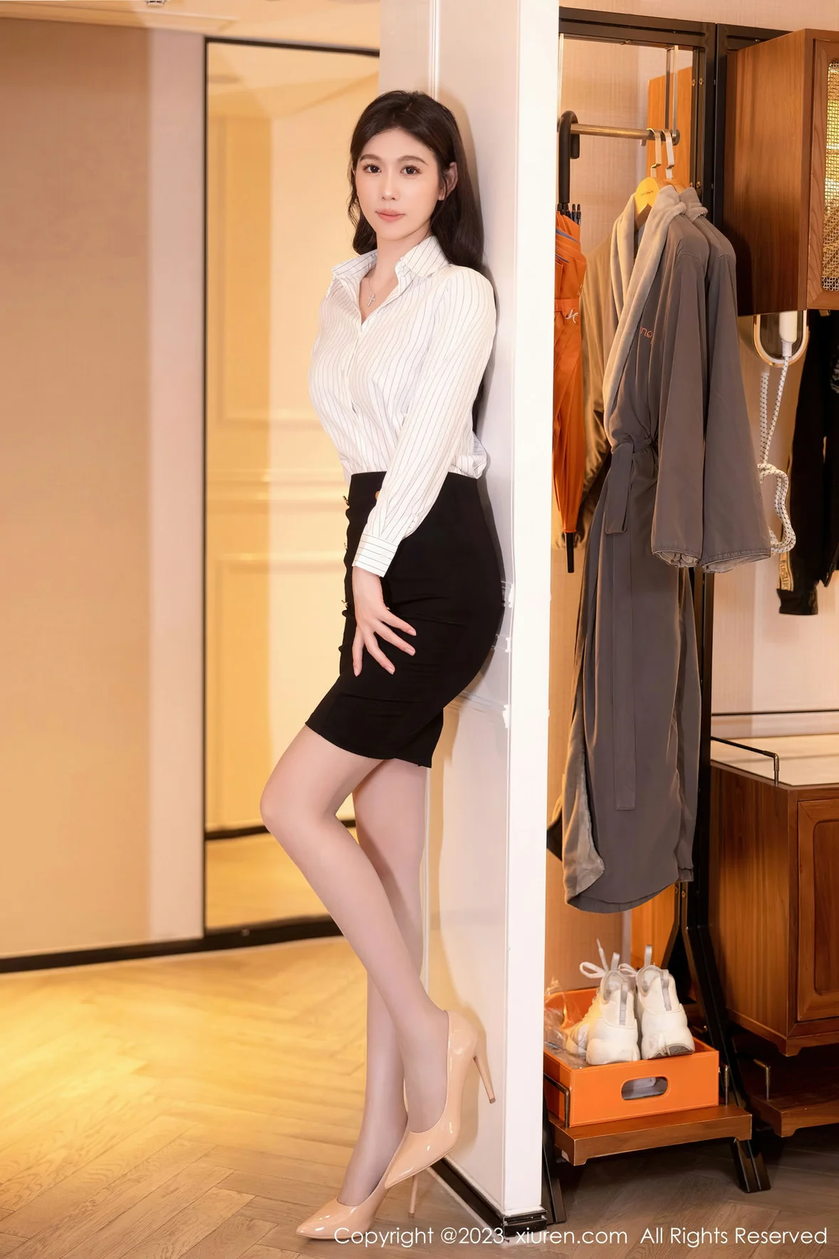 XiuRen 秀人 No.7335 李雅柔182CM 黑色轻透内衣性感写真 [61P]插图1