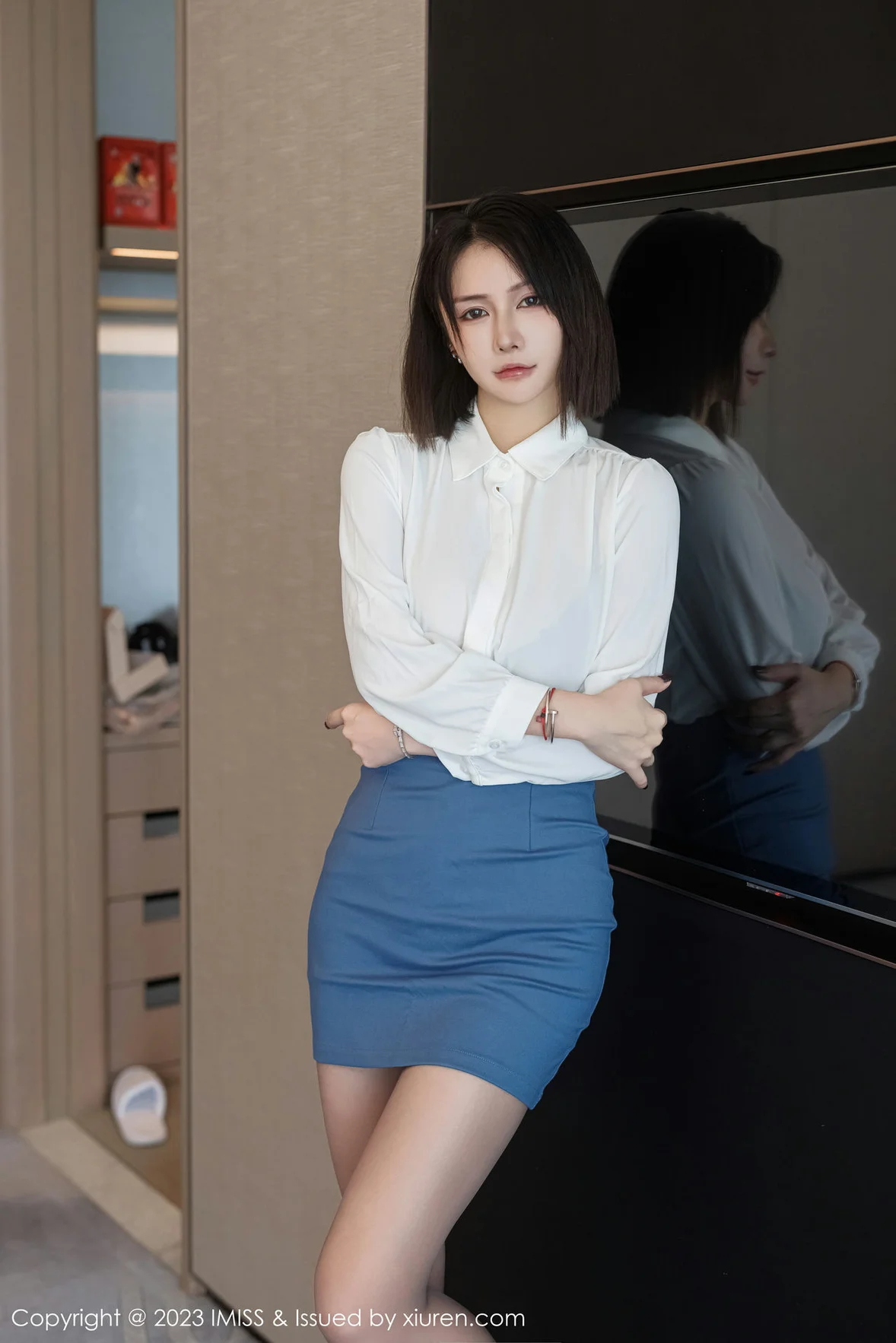 爱蜜社 Vol.737 Evon陈赞之 黑色蕾丝内衣最新性感写真 [59P]插图2