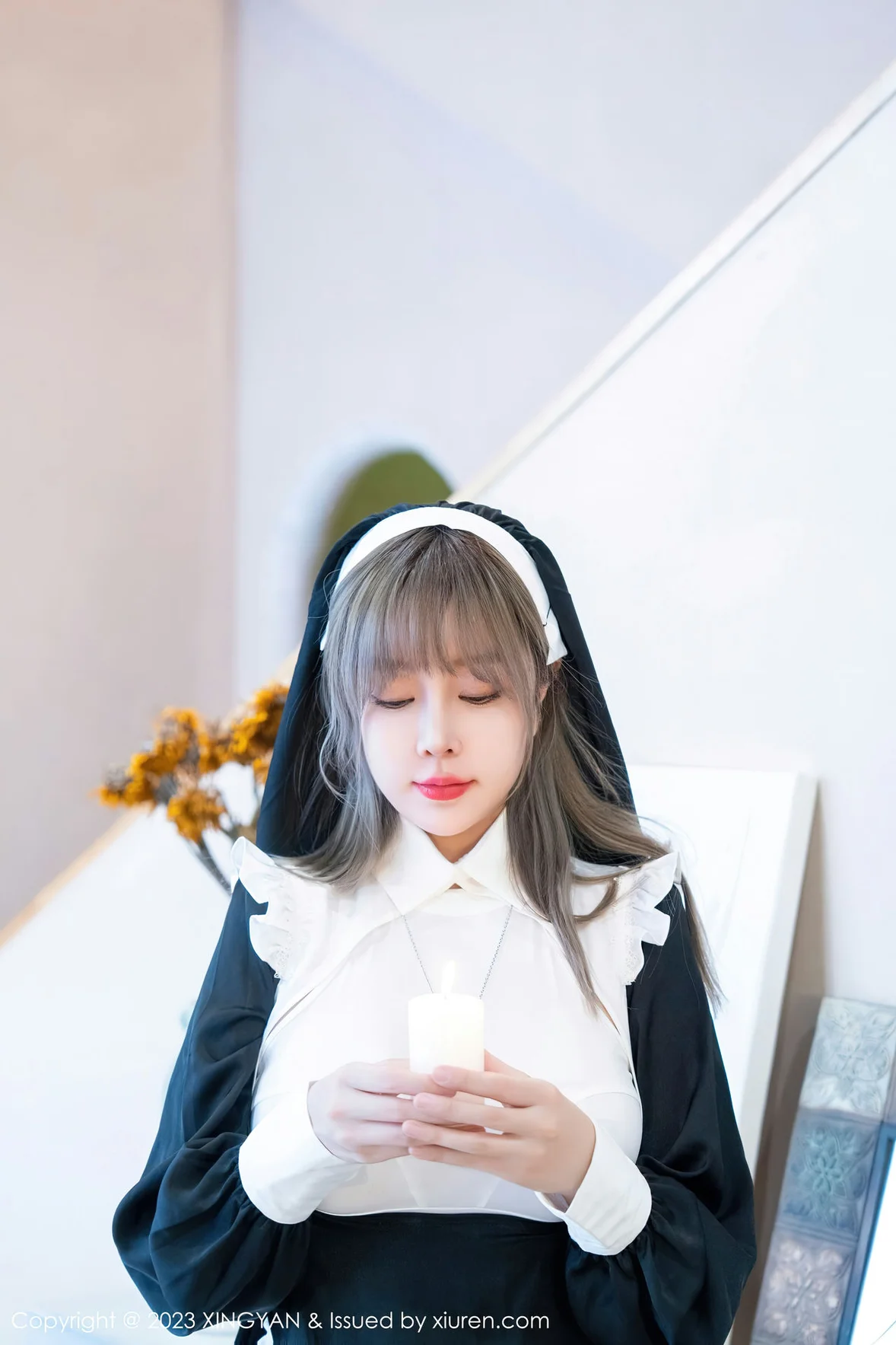 星颜社 Vol.187 王雨纯 性感黑色修女性感写真 [76P]插图