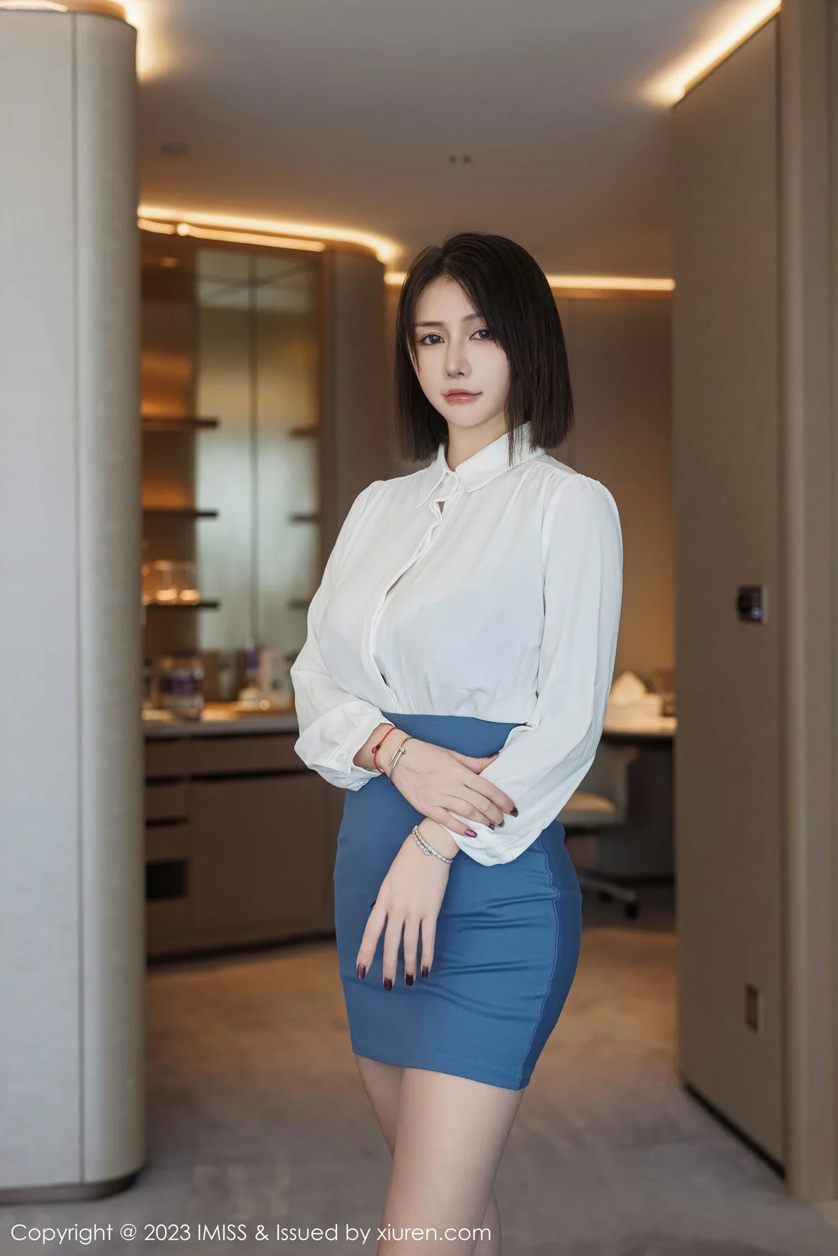 爱蜜社 Vol.737 Evon陈赞之 黑色蕾丝内衣最新性感写真 [59P]插图