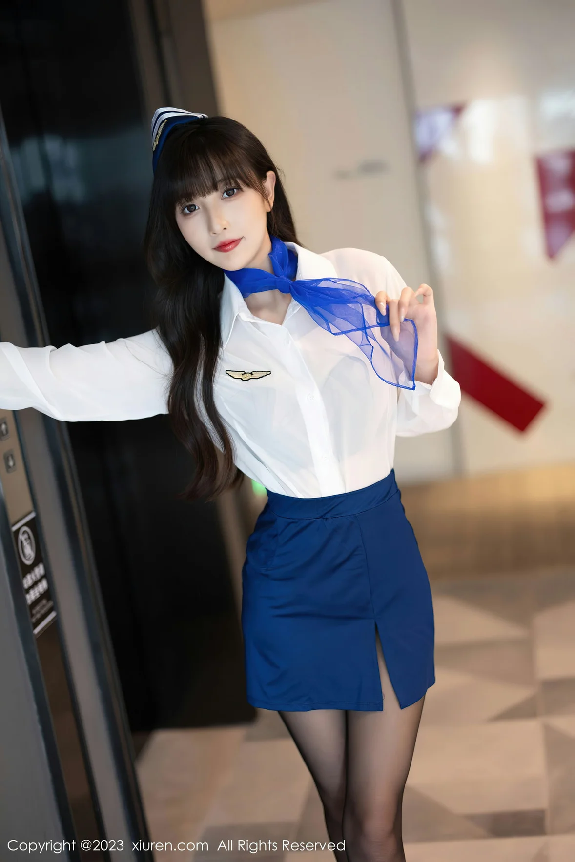 秀人网 No.7347 林星阑 空姐制服安吉旅拍 [84P]插图2